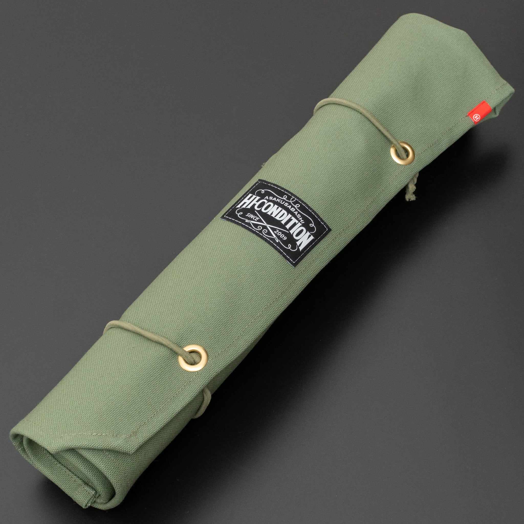 HI CONDITION Hanpu Canvas 6 Pocket Knife Roll - Dusty Green | Professional Chef Knife Organizer for Kitchen, Camping & BBQ Accessories Storage