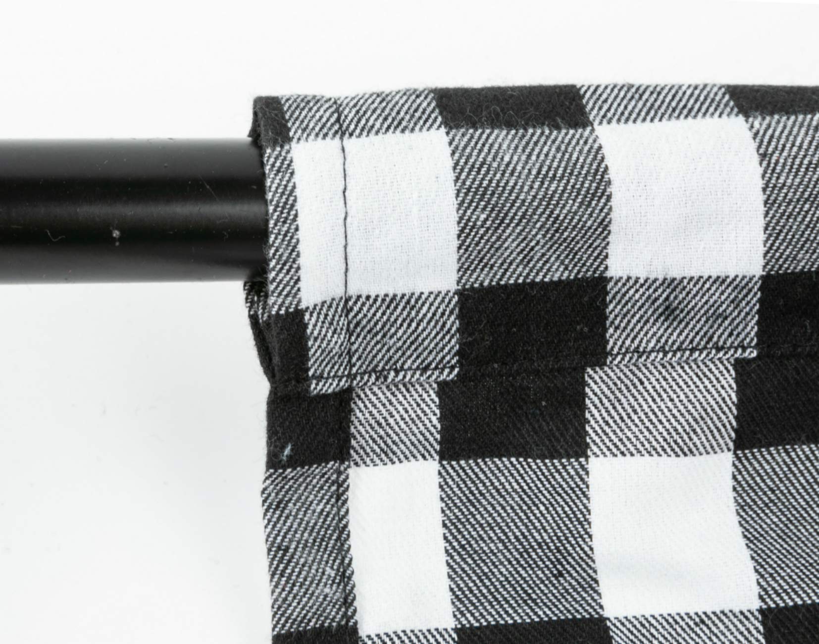 2 Pack Buffalo Check Plaid Tie-Up Window Curtains 42x63 Inches - Farmhouse Style Gingham Rod Pocket Kitchen Shades in White & Black | Perfect for Rustic Home Decor, Country Kitchens & Cozy Living Spaces