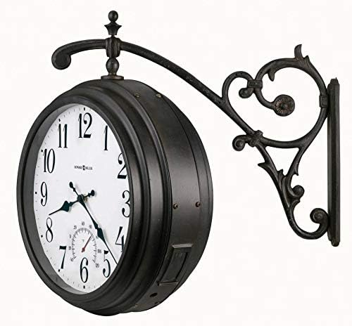 Howard Miller Gladwin II Wall Clock - 12 Inch Round Iron Clock with Powder Coated Finish for Living Room, Bedroom & Office Decor | Silent Non-Ticking Quartz Movement