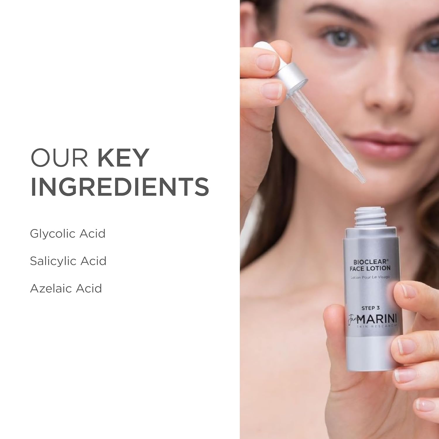 Jan Marini Skin Research Bioclear Face Lotion - Glycolic, Salicylic & Azelaic Acid Daily Moisturizer for Oily & Combination Skin - Dark Spot Treatment - 1 fl oz - Perfect for Morning & Night Skincare Routine