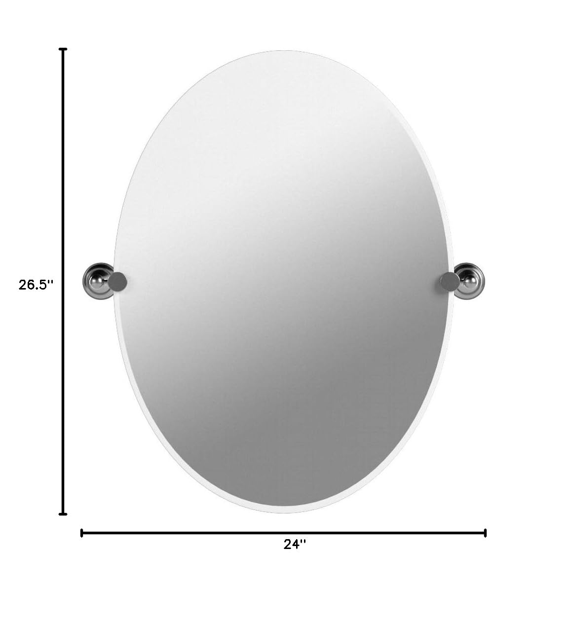 Gatco 4339 Tiara Oval Wall Mirror in Satin Nickel - Elegant Bathroom & Bedroom Decor for Home Interior Design