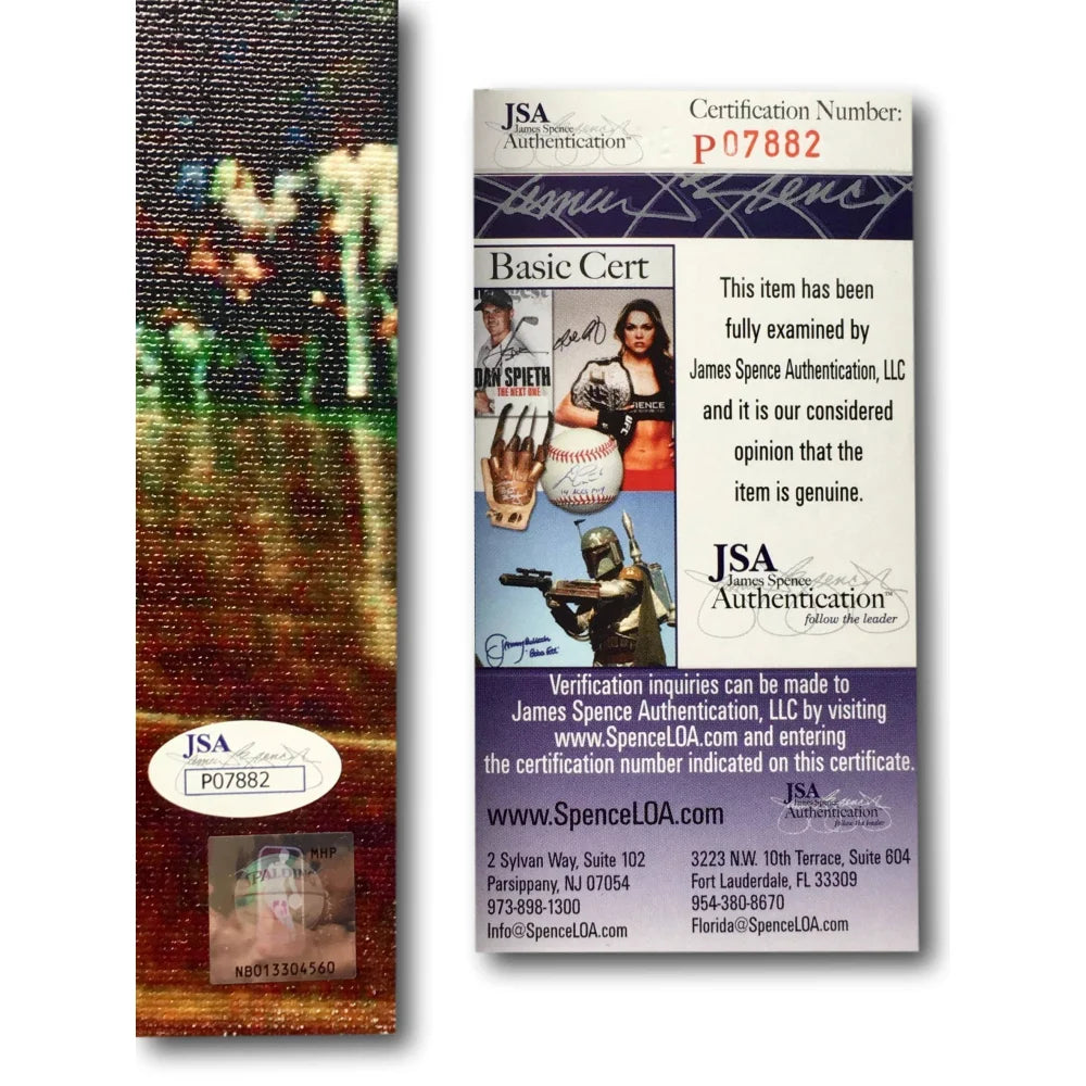 Larry Bird Autographed 20x24 Canvas - Celtics vs Lakers Game with JSA COA & Holo Autograph - Perfect for Sports Memorabilia Collectors and Celtics Fans