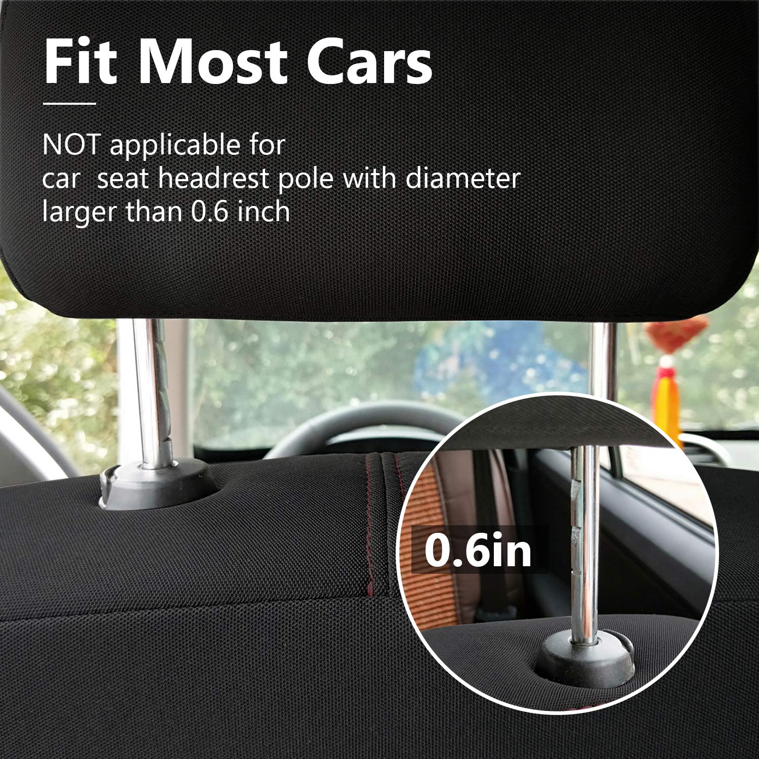 4 Pack Car Headrest Hooks with Locking Design - Heavy Duty Universal Vehicle Organizer for Back Seat, Perfect for Hanging Bags, Purses, Clothes & Groceries - Black - Ideal for Road Trips, Shopping & Daily Commute