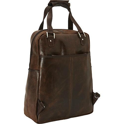 Vintage Leather Laptop Backpack - Convertible Carry All Bag for Work, Travel & College | Piel Leather Durable Briefcase & Shoulder Bag