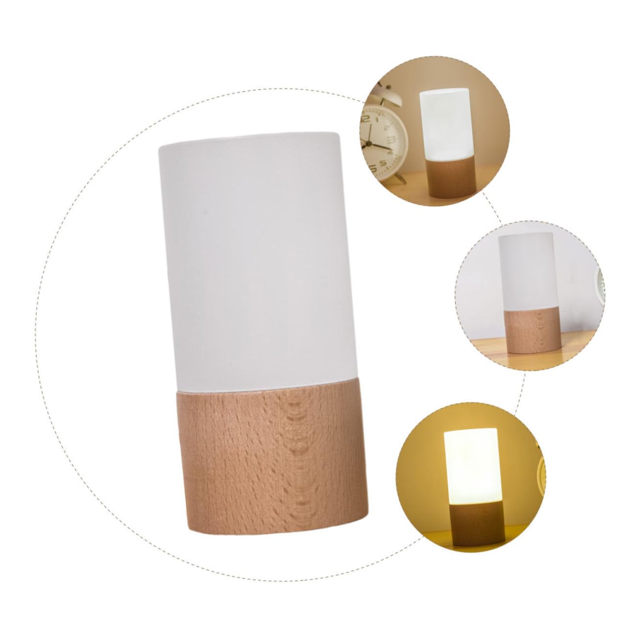 Angoily LED Night Lamp - Solid Wood Dimmable Night Light, Smart Table Lamp for Bedroom, Nursery & Living Room - Perfect for Reading, Relaxing & Nighttime Ambience