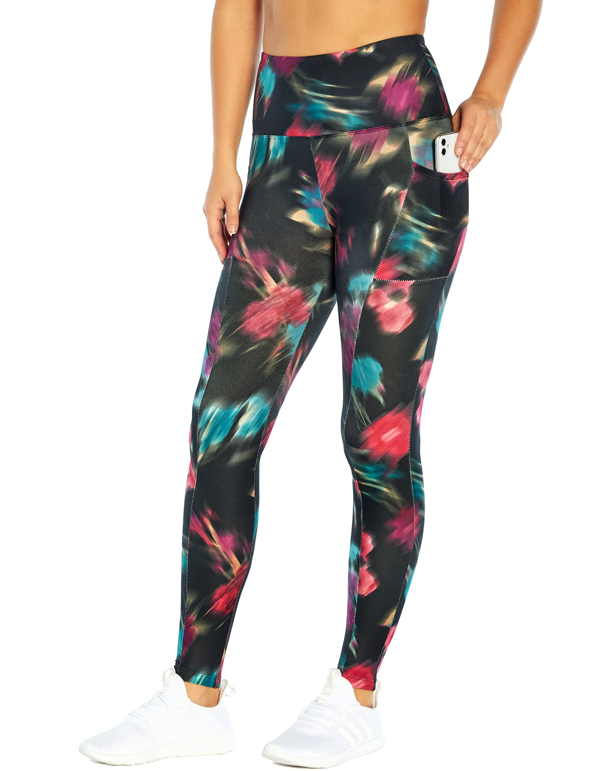 Bally Total Fitness Women's High Rise Tummy Control Leggings with Pockets - Workout, Yoga & Running Compression Pants for Women