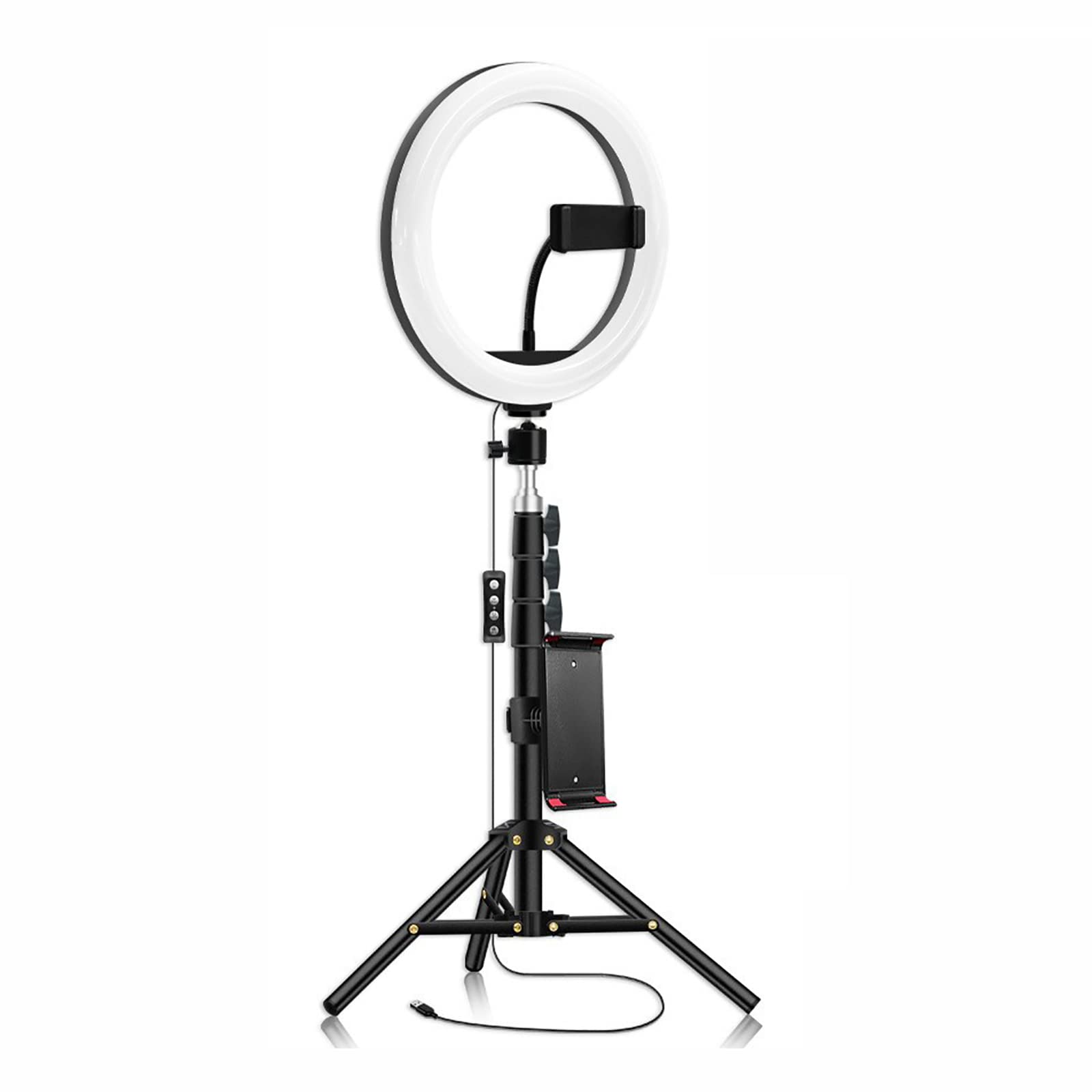 10 Inch Ring Light with Tripod Stand & Phone Holder - USB Powered Selfie Light for Photography, Video Recording, TikTok Live Streaming, Zoom Meetings - Perfect for Home Studio, YouTube Videos, and Online Conferencing