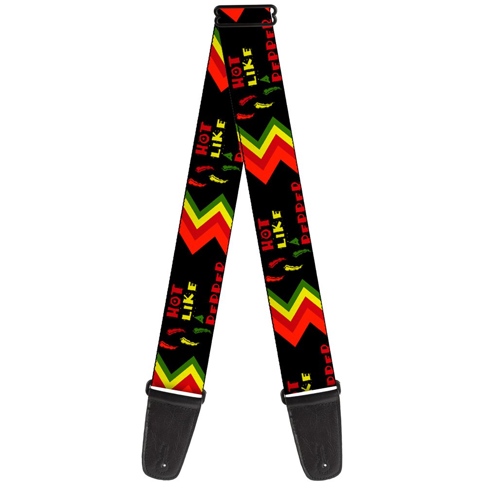 Buckle-Down 2-Inch Wide Guitar Strap - Hot Like A Pepper Design for Electric & Acoustic Guitars - Perfect for Musicians & Performers