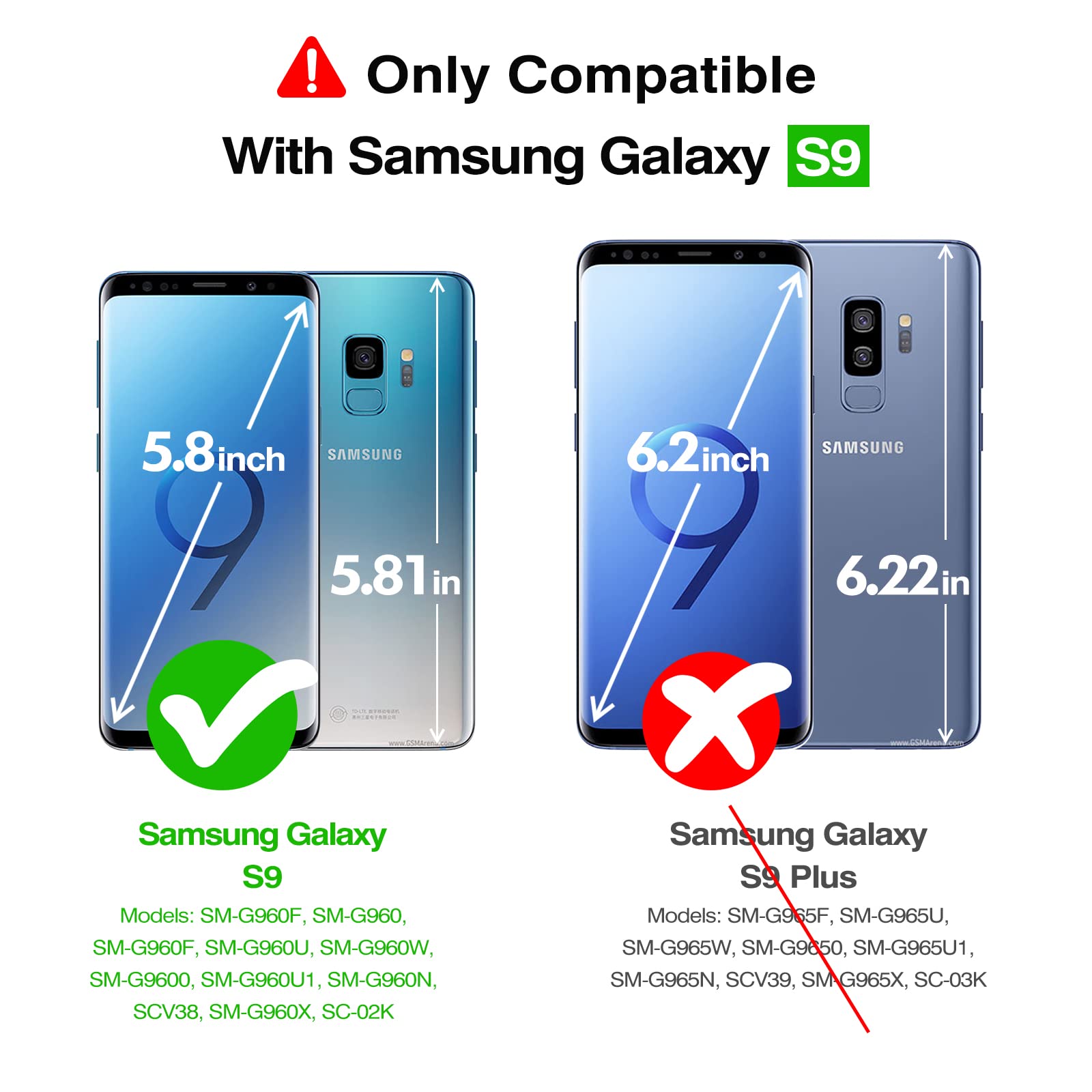 Rayboen Crystal Clear Shockproof Phone Case for Samsung Galaxy S9 - Flexible Transparent Hard PC Cover with Anti-Scratch Protection | Perfect for Everyday Use, Travel & Outdoor Activities