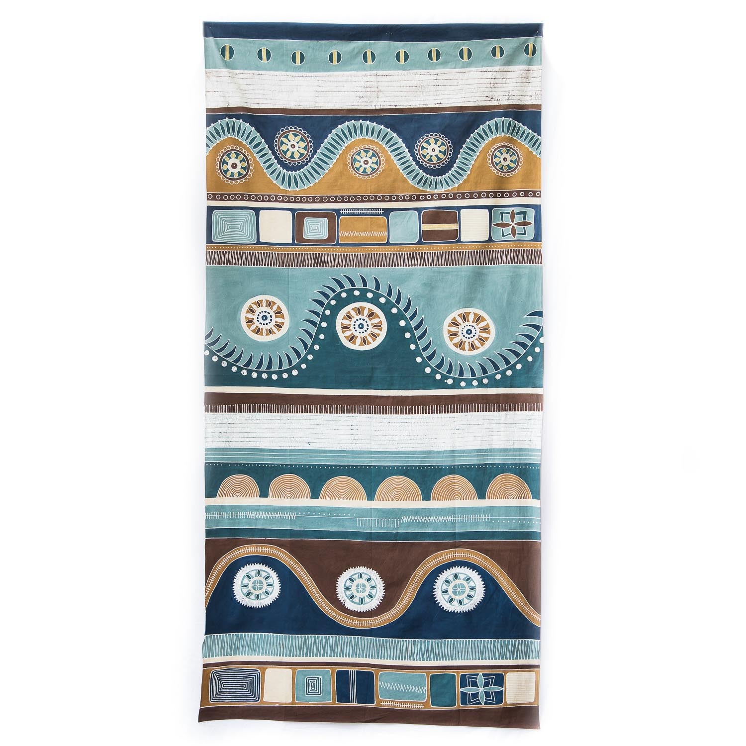 Premium Mali Azure Tablecloth - 100% Cotton, Wrinkle-Resistant, Machine Washable - Perfect for Dining, Parties, and Outdoor Events