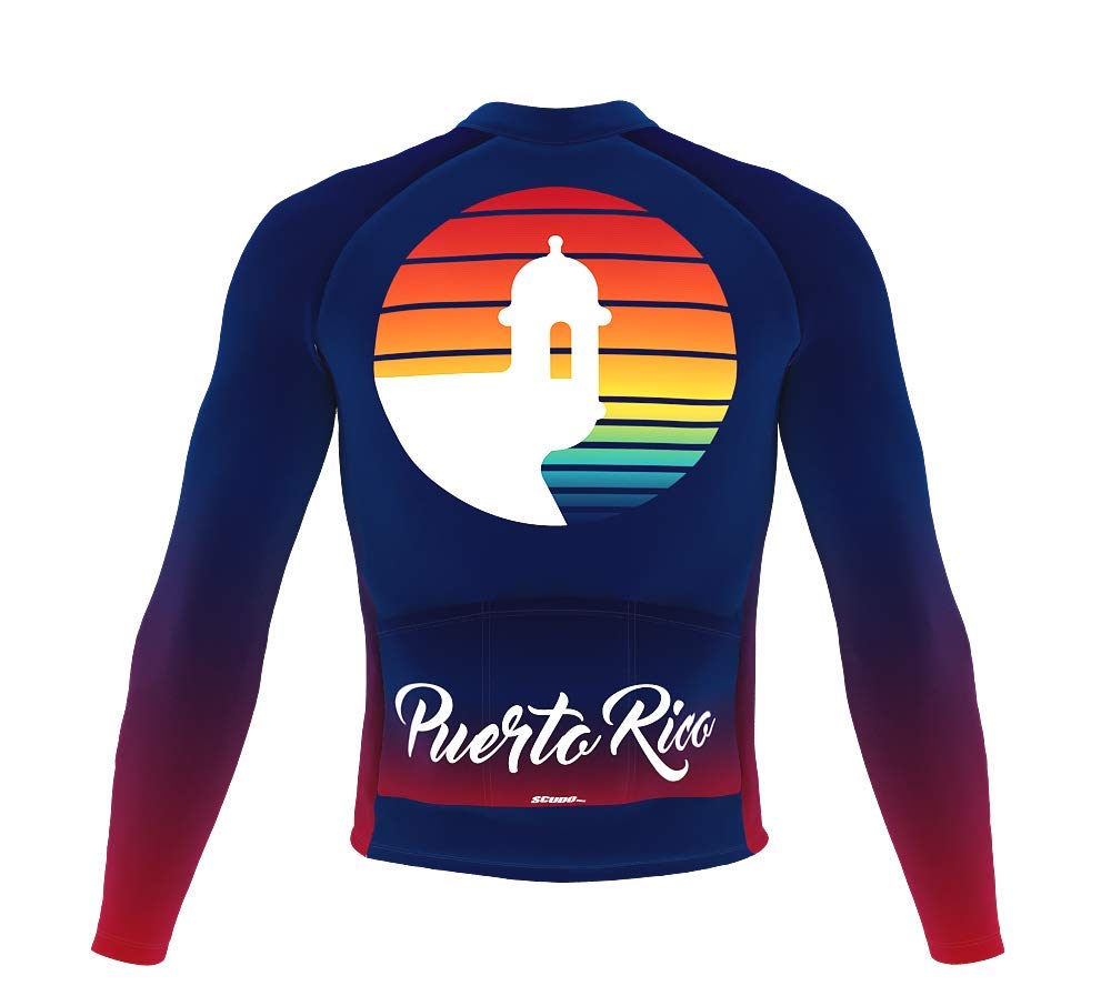 ScudoPro Thermal Long Sleeve Cycling Jersey for Men - USA State Icon Design, Breathable & Moisture Wicking - Perfect for Winter Biking, Road Cycling & Outdoor Sports