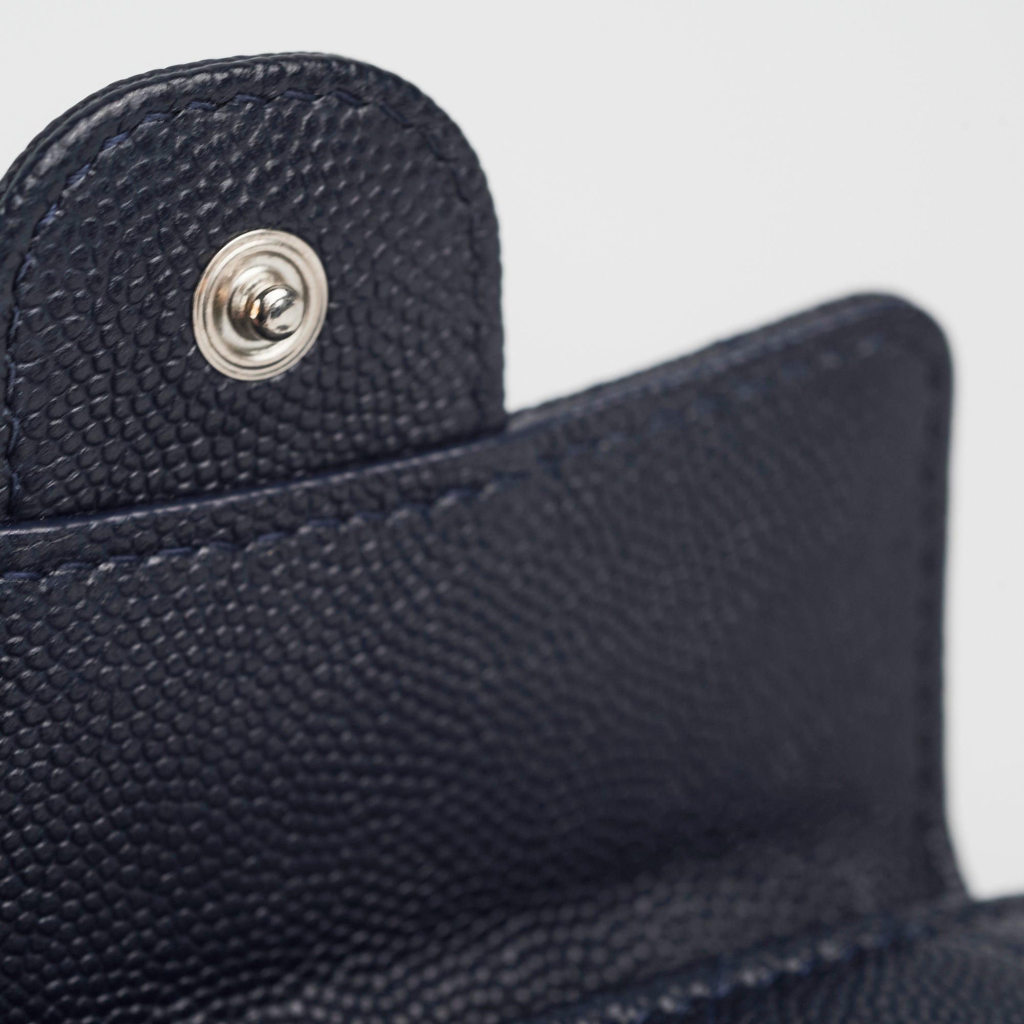 Chanel Caviar Leather Compact Wallet in Navy Blue - Perfect for Everyday Use & Luxury Gift Giving