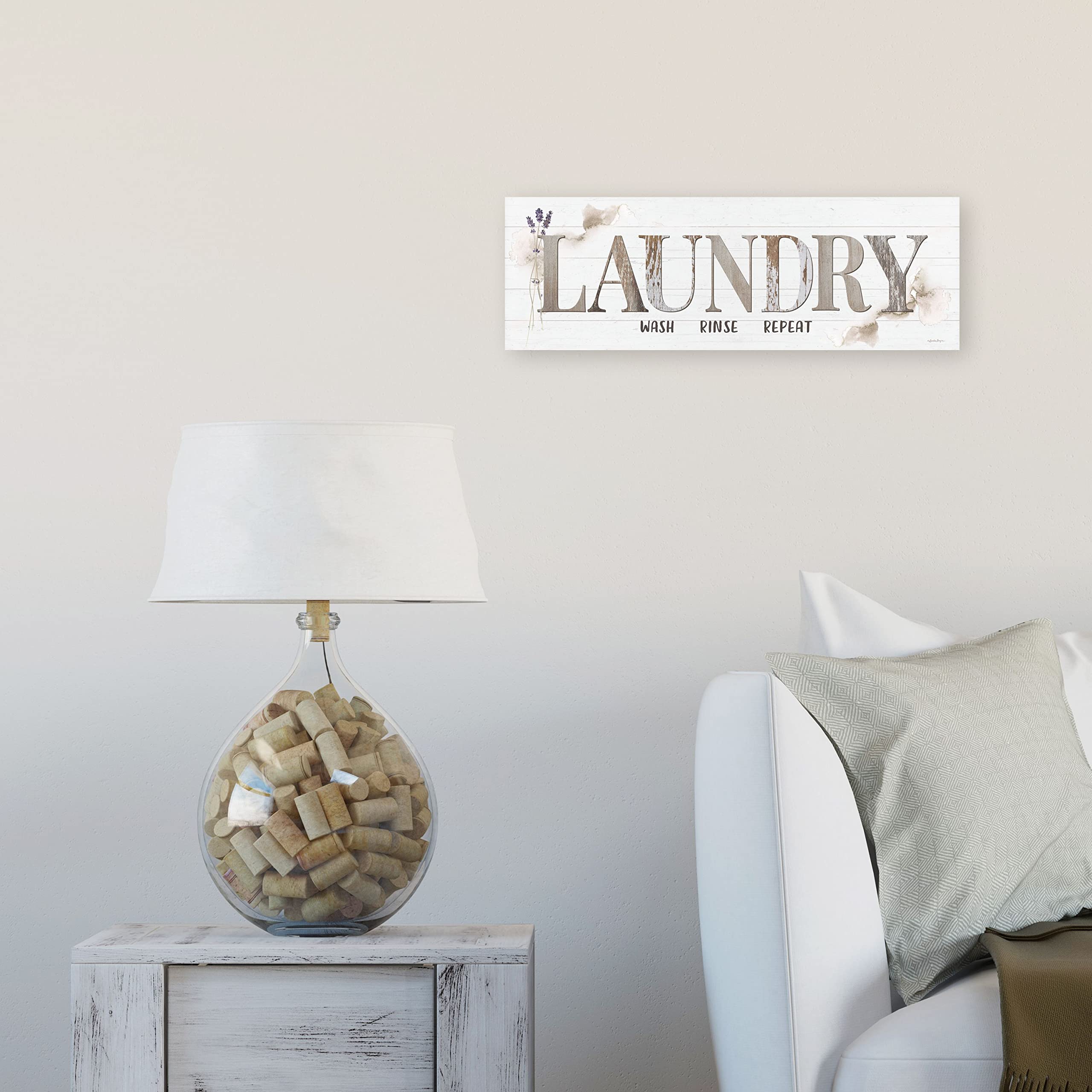 Laundry Wash Rinse Repeat Rustic Wood Wall Sign 10x30 - Farmhouse Home Decor for Laundry Room, Bathroom or Kitchen