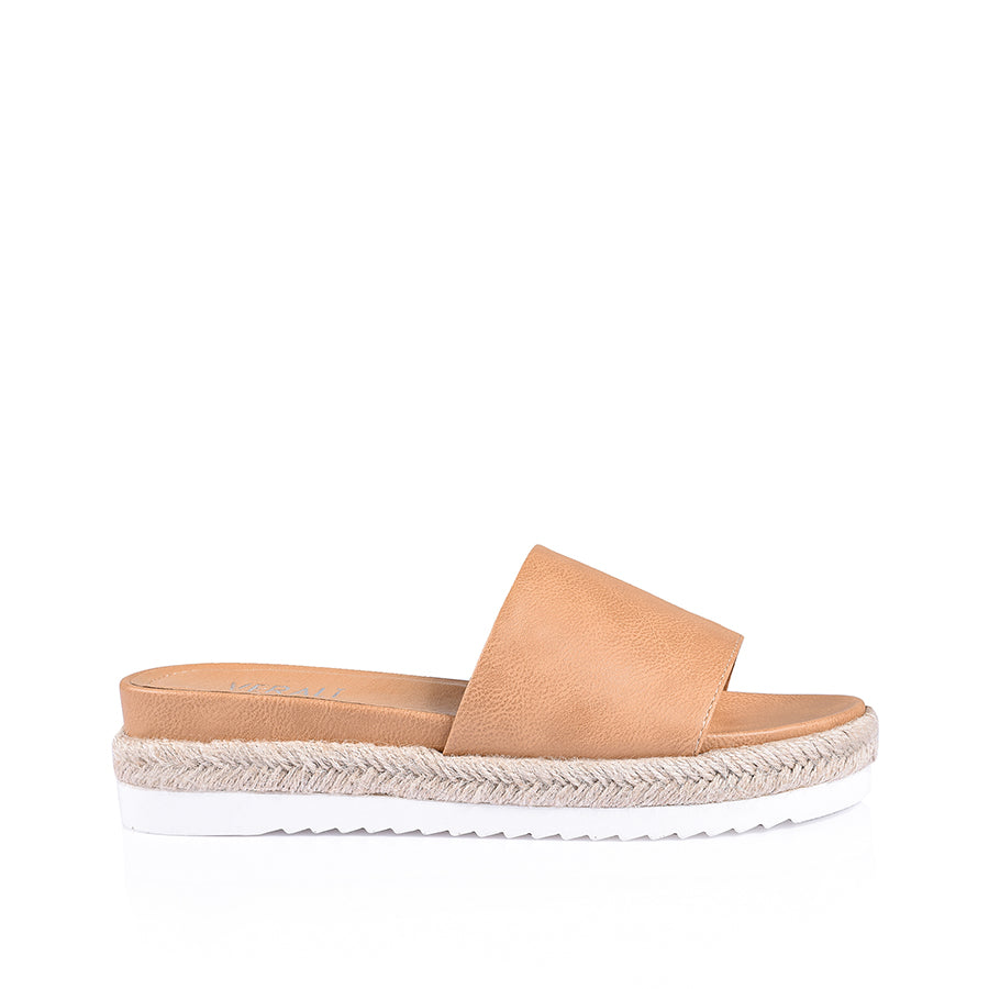 Declan Comfortable Footbed Slides - Soft Caramel Softee Sandals for Men & Women | Perfect for Beach, Pool, and Indoor Relaxation
