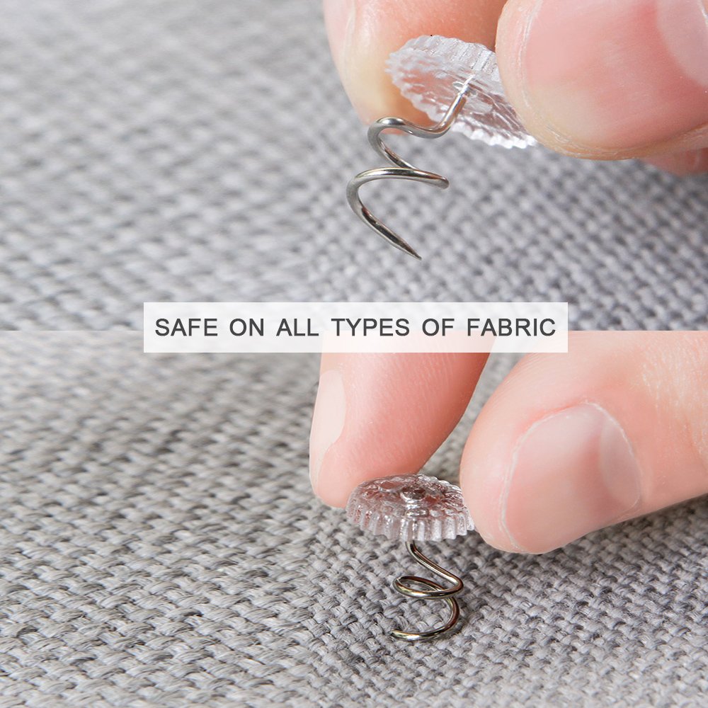 50Pcs Clear Bed Skirt Pins - Heavy Duty Upholstery Tacks for Sofa Cushions, Slipcovers & Bed Skirts | No Damage Secure Hold | Ideal for Home Decor, Furniture Protection & DIY Projects