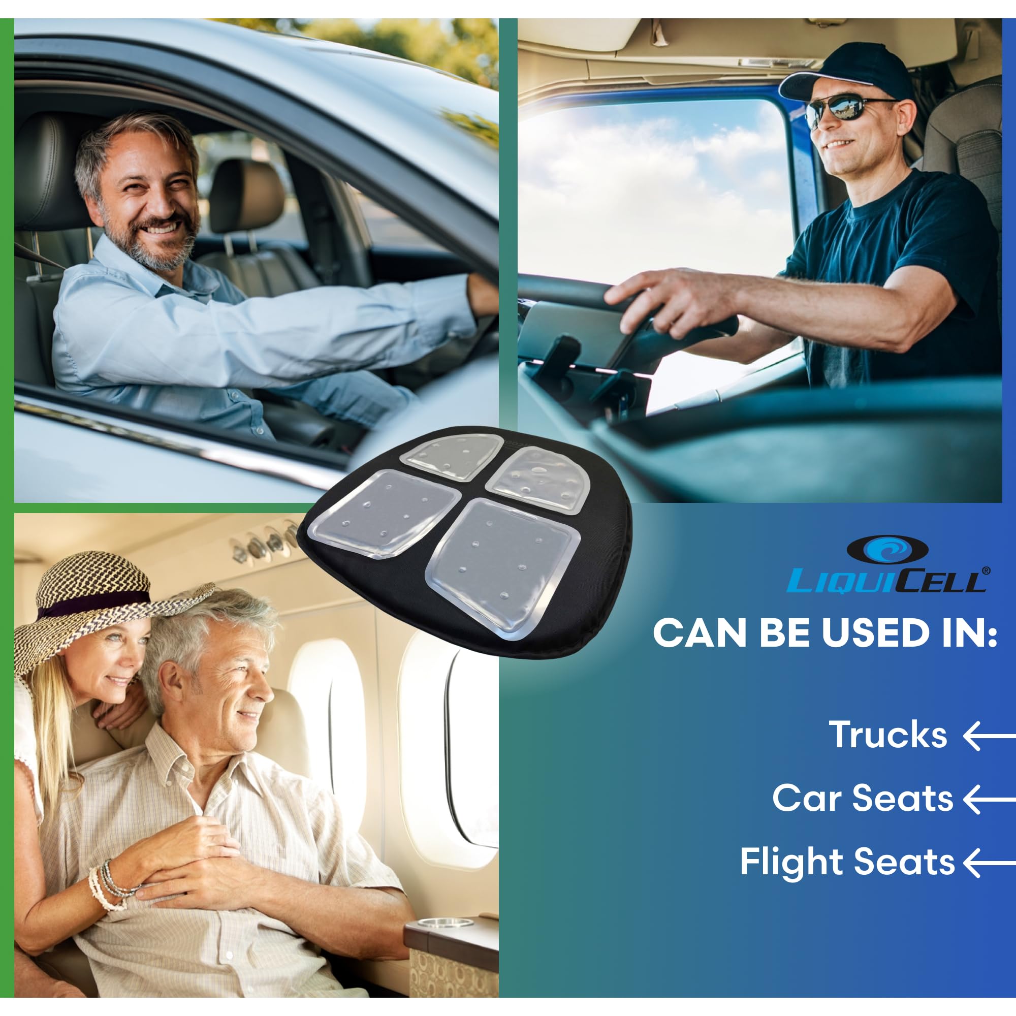 **Ergonomic Travel Seat Cushion for Airplane, Car & Long Drives - Foldable Memory Foam Pillow for Back & Tailbone Pain Relief - Perfect for Road Trips, Flights & Office Chairs**