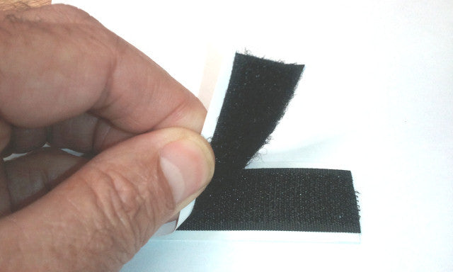 Black Adhesive Back Hook and Loop Fastener Tape - 1 Foot Length | Strong Stick-on Fastener for DIY, Crafts, Organizing & Home Improvement Projects