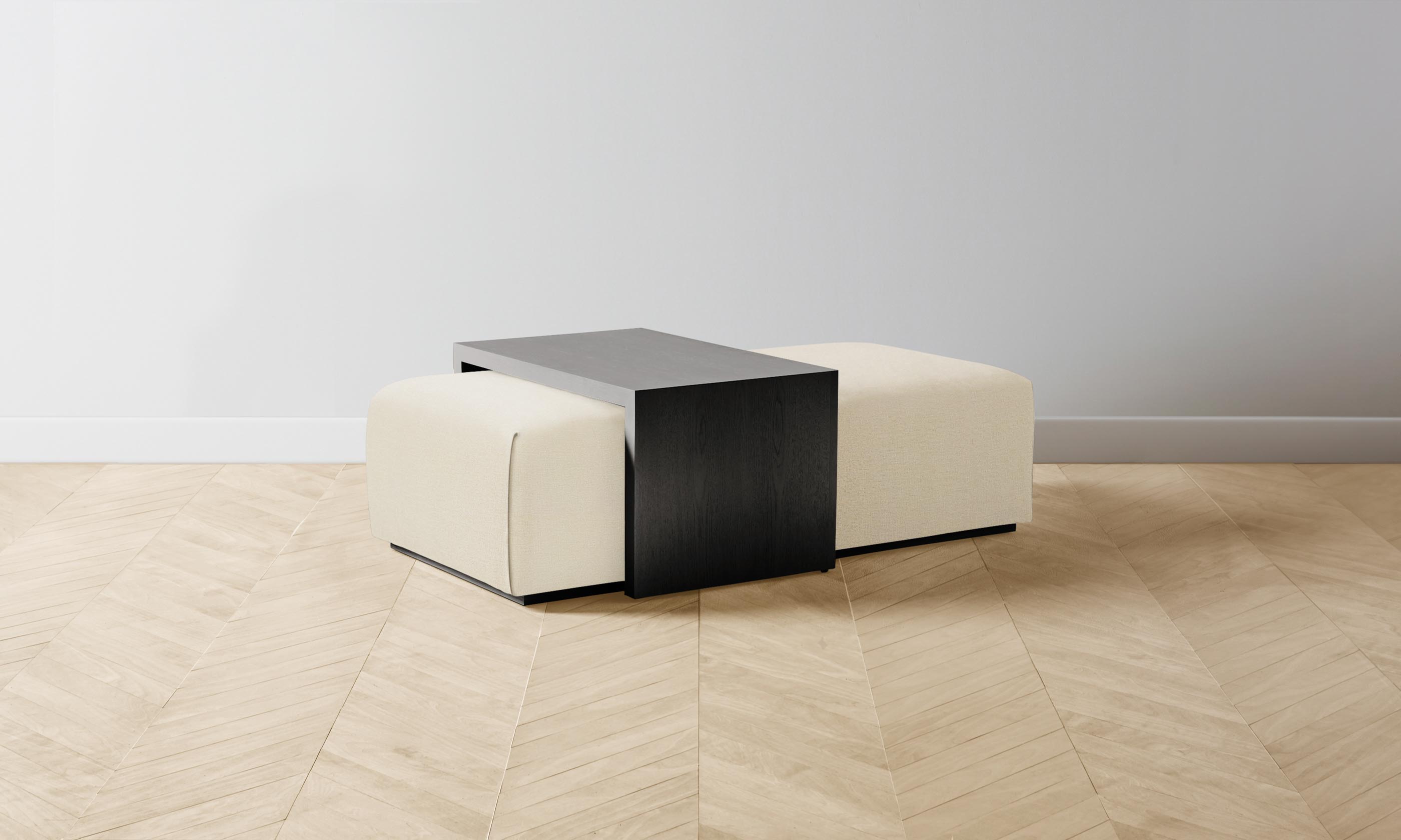 The Bowery Ottoman - Performance Linen Weave Prairie Style Footrest | Perfect for Living Room, Bedroom & Home Decor