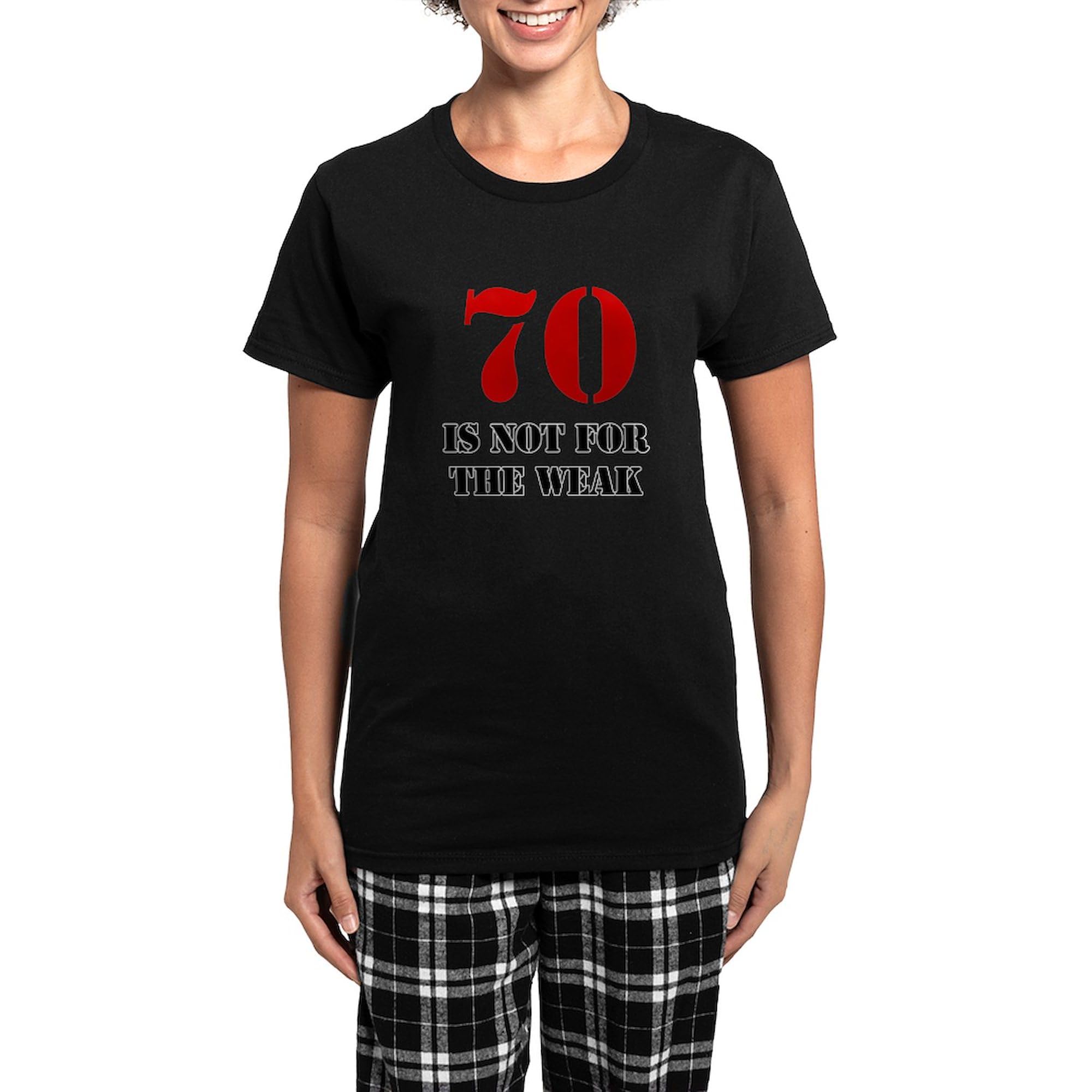 70th Birthday Gag Gift for Women - Funny Novelty Pajama Set | Dark Color Sleepwear PJs for Birthday Parties & Sleepovers