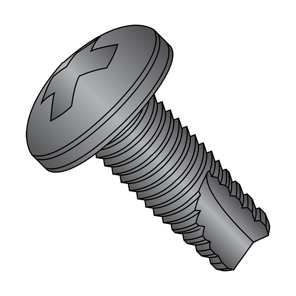 Small Parts 11123PPBZ Black Zinc Plated Steel Thread Cutting Screw, Pan Head Phillips Drive Type 23, #10-32 Thread Size, 3/4