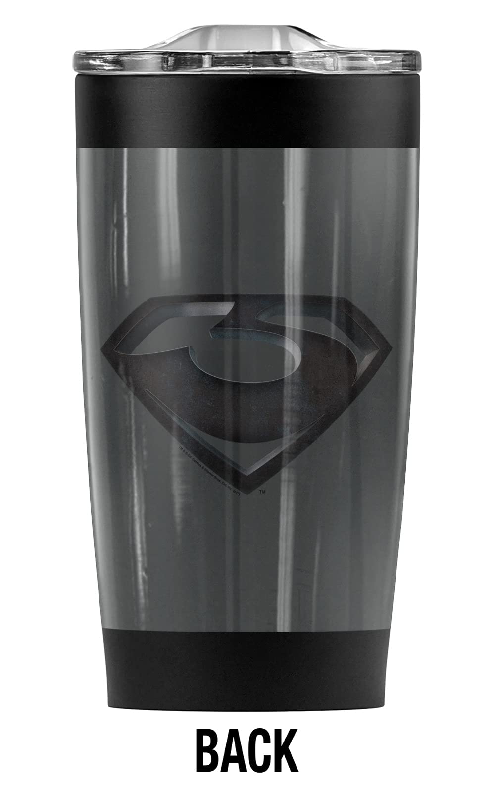 Superman Man of Steel Zod Shield Stainless Steel Tumbler 20oz - Vacuum Insulated Double Wall Coffee Travel Mug with Leakproof Sliding Lid - Keeps Hot & Cold Beverages Perfect Temperature - Ideal for Office, Gym, Camping & Commuting