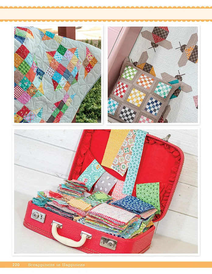 Lori Holt Scrappiness is Happiness Quilt Pattern Book - Clearance Sale, Sold As Is | Perfect for DIY Quilting, Patchwork Projects & Creative Sewing Gifts