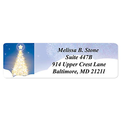 Elegant Rolled Address Labels with Dispenser for Holiday Cards & Gifts