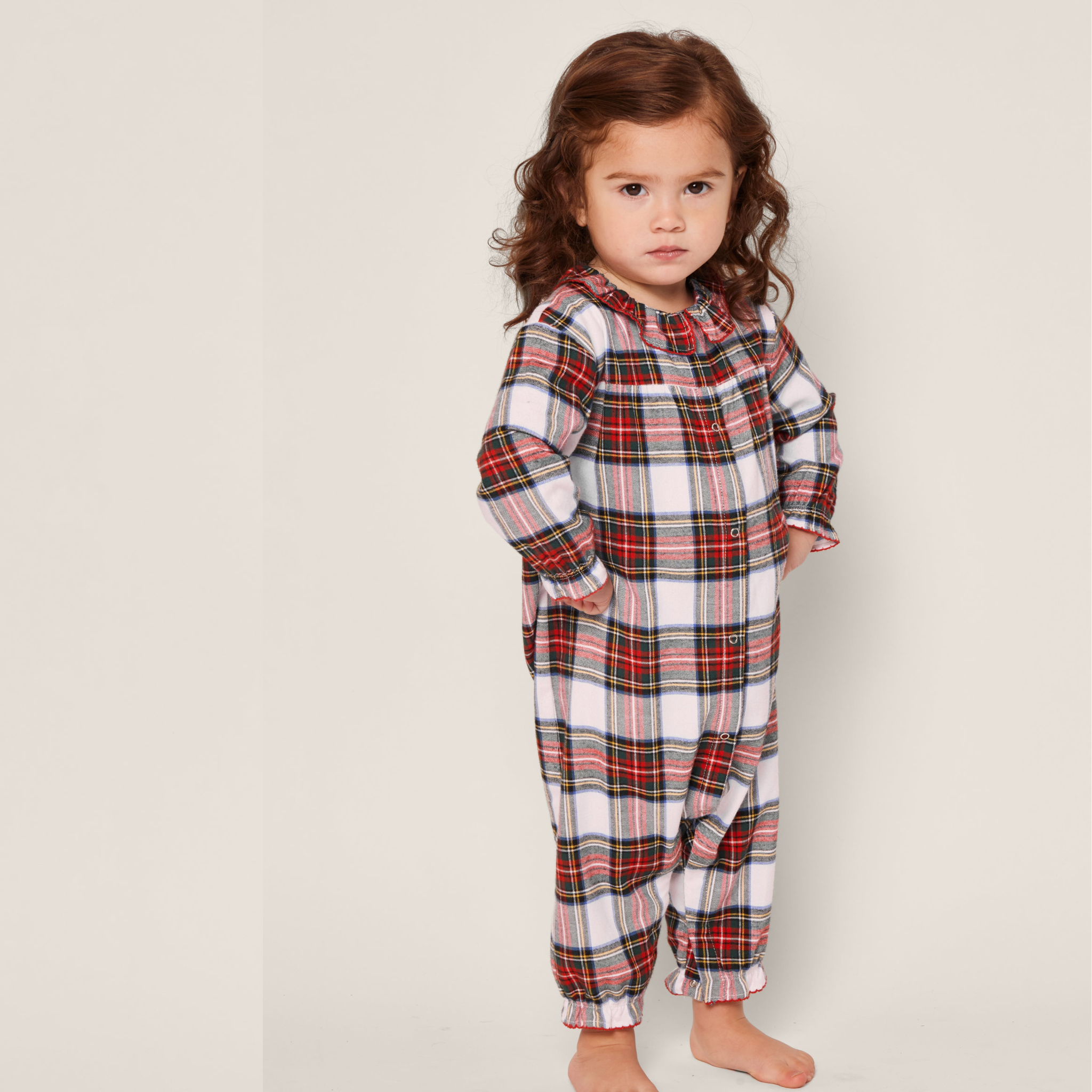 Baby's Twill Madeline Romper in Balmoral Tartan - Soft Cotton Jumpsuit for Infants & Toddlers - Perfect for Family Photos, Playdates & Special Occasions