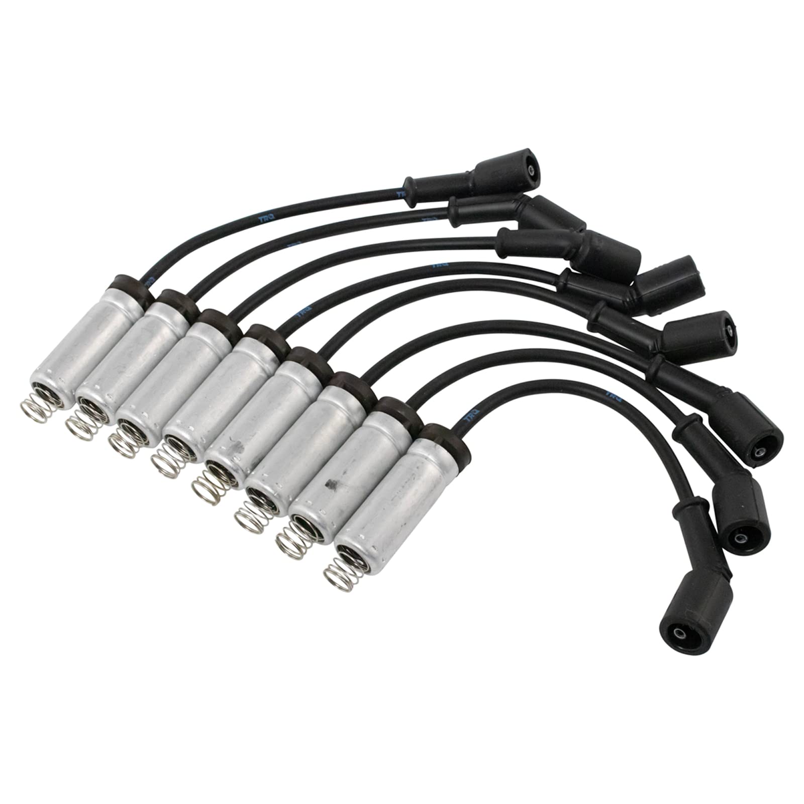 TRQ Ignition Spark Plug Wire Kit Set Compatible with GMC Chevrolet Silverado Sierra Pickup Truck & SUV V8 Engines - High Performance Replacement for Smooth Acceleration & Fuel Efficiency - Perfect for Off-Roading, Towing & Daily Commuting