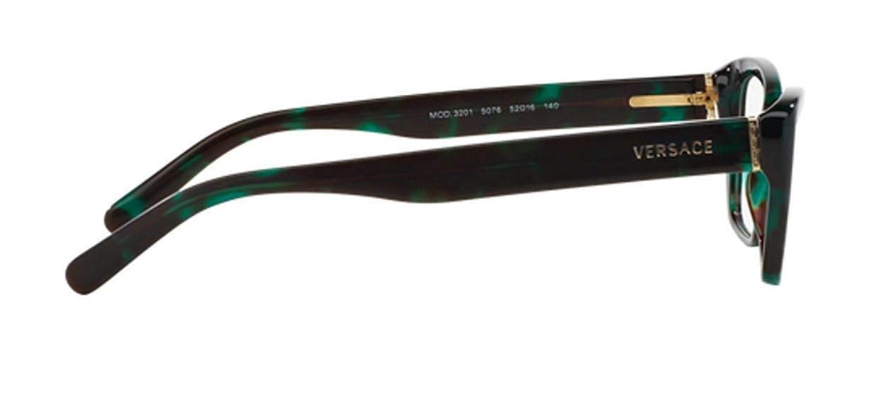 Versace VE3201 Eyeglass Frames 5076-52 - Green Havana VE3201-5076-52 | Premium Designer Eyewear for Men & Women | Perfect for Fashion, Work & Everyday Wear