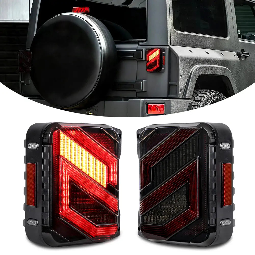 Jeep Wrangler JK LED Tail Lights - Smoked Lens LOYO S Series for Off-Road & Night Driving Safety