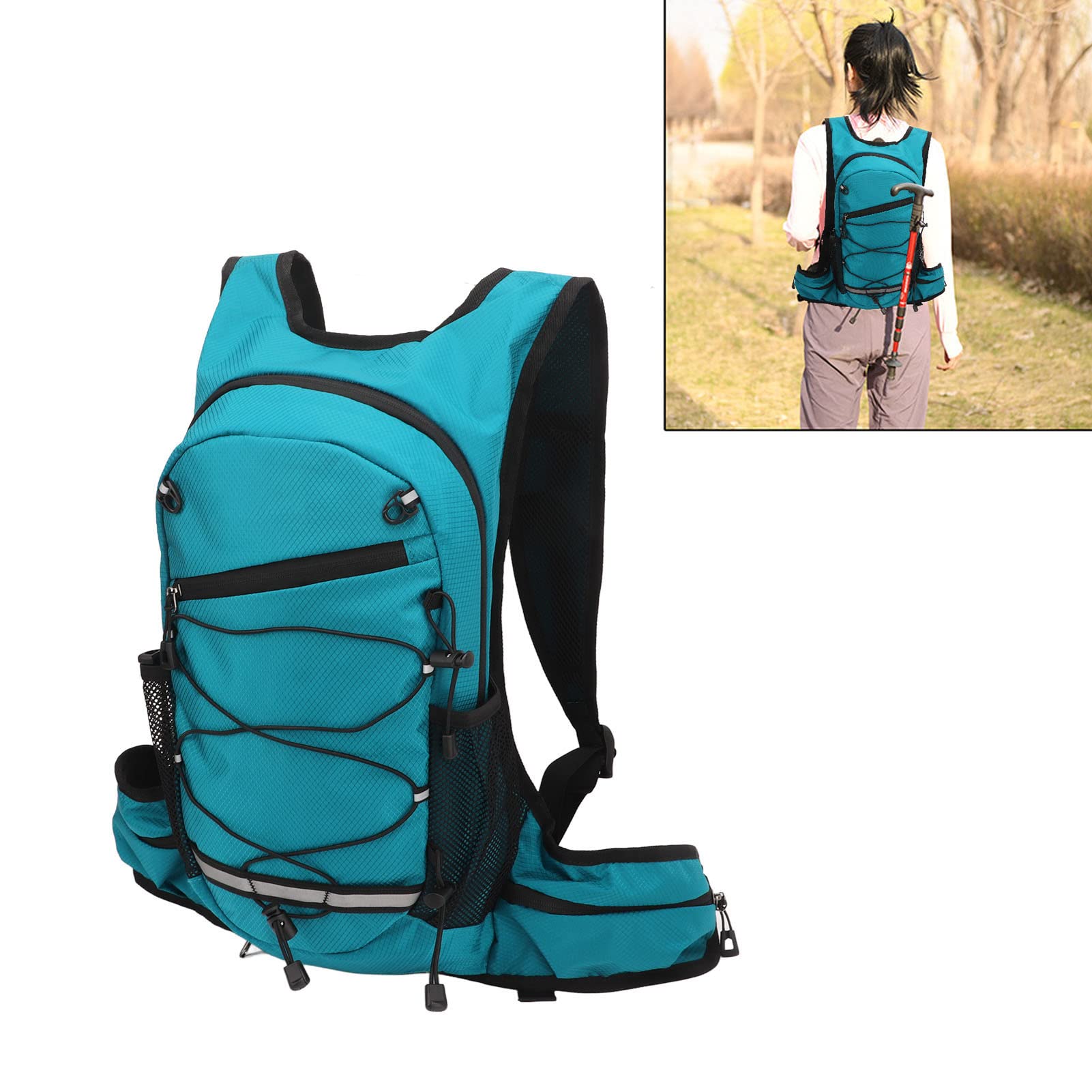 Lightweight Bike Hydration Backpack - Waterproof Cycling Pack for Hiking & Outdoor Sports (Blue)