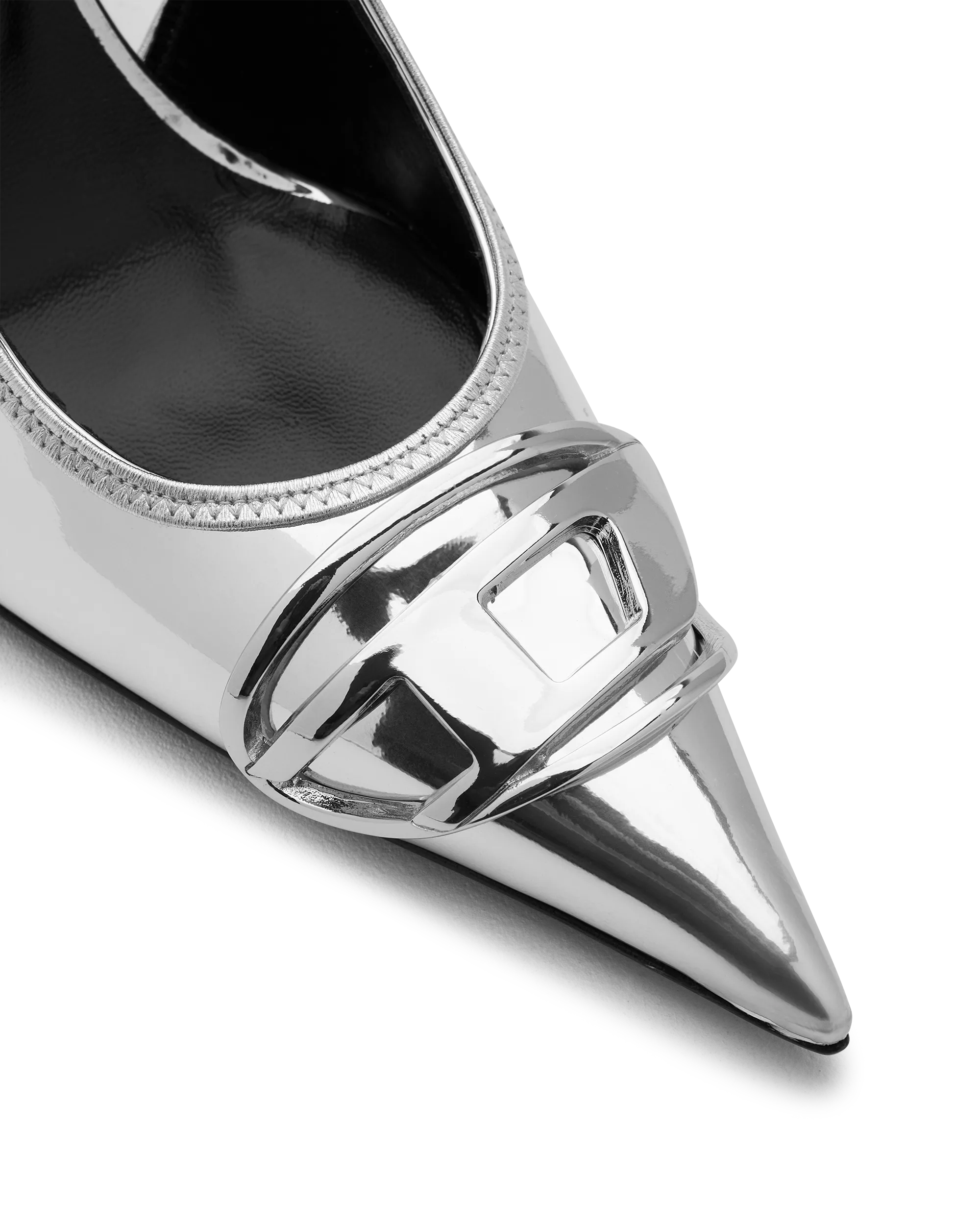 D Venus Women's Mirrored Finish Slingback Heels - Elegant Pointed Toe Pumps for Party, Wedding & Evening Events
