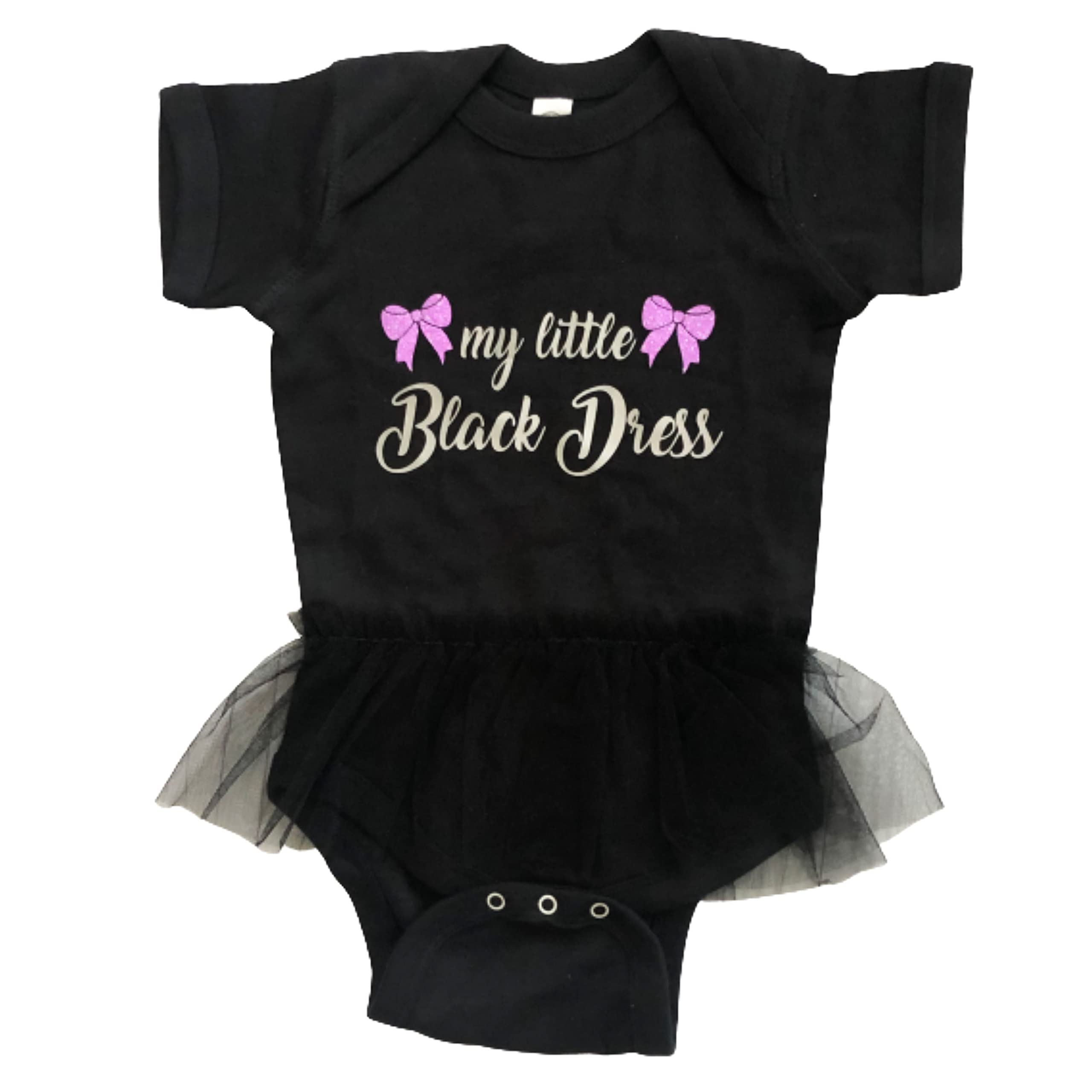 My Little Black Dress Baby Girl Bodysuit - First Little Black Dress Outfit for Newborns & Infants | Perfect for Special Occasions, Photo Shoots & Family Gatherings