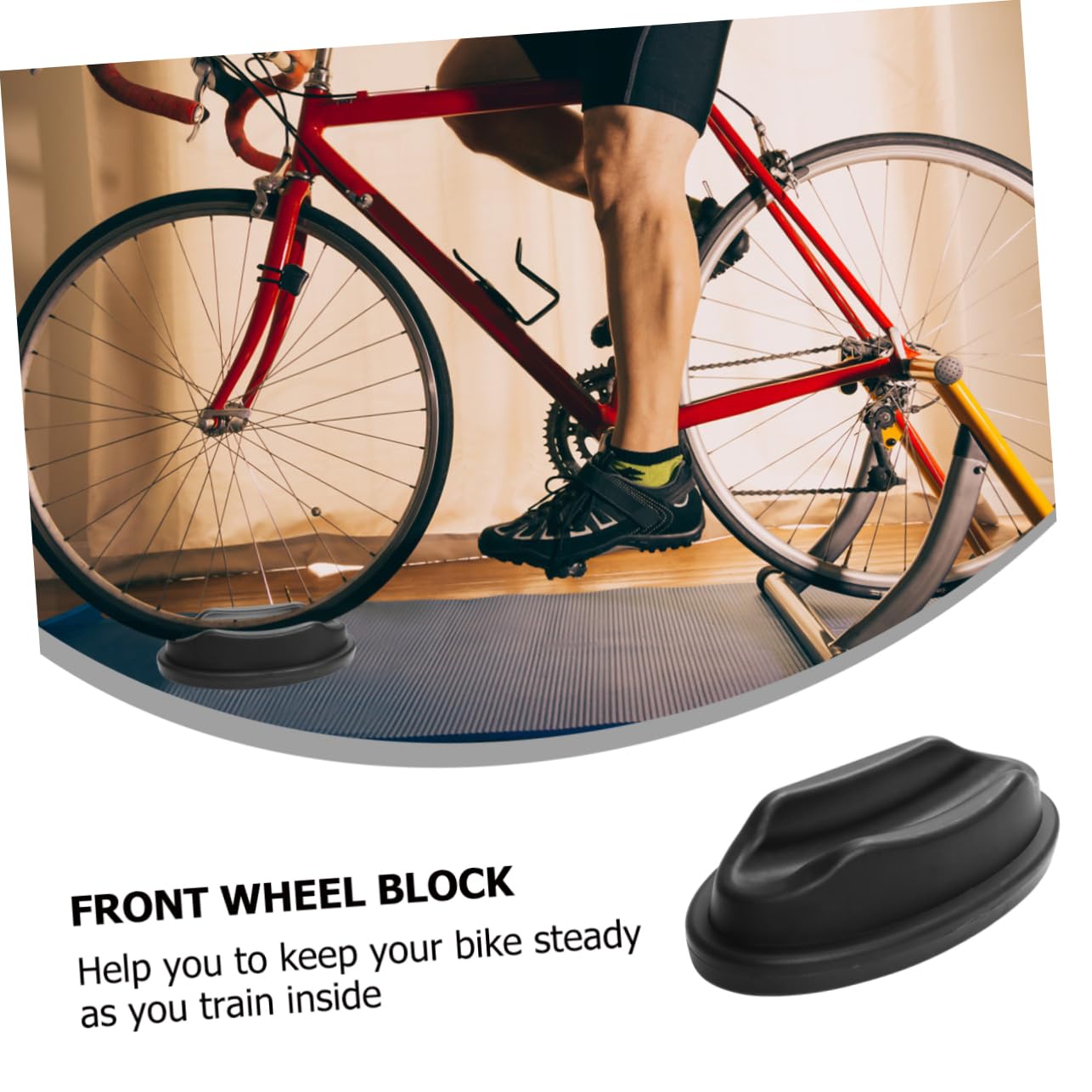 BESPORTBLE Bike Front Wheel Stabilizer Block - Heavy Duty Non-Slip Wheel Riser for Secure Bike Parking & Storage | Perfect for Garage, Home, and Workshop Use