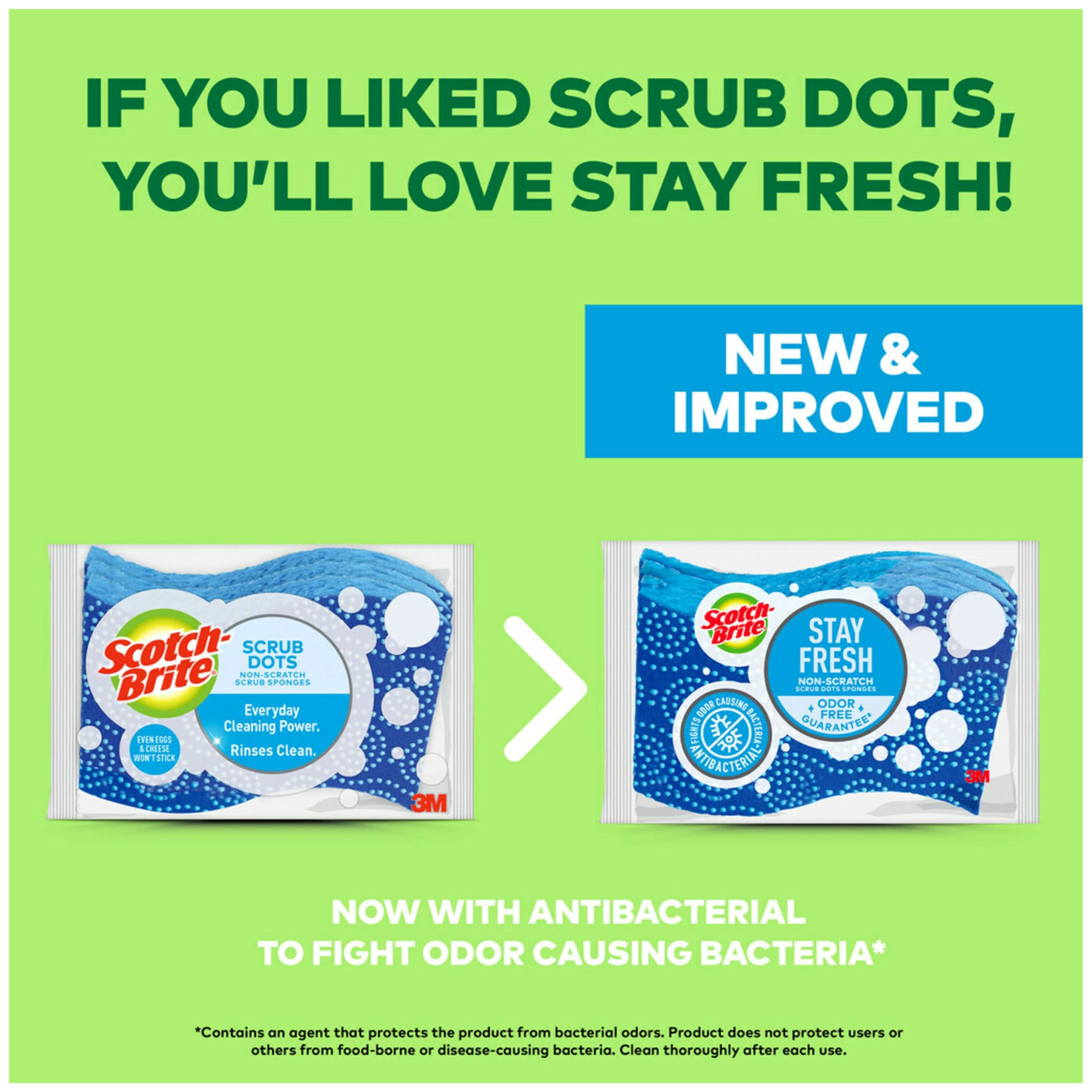 Scotch-Brite Non-Scratch Scrub Dots Cleaning Sponges - 24 Pack | Safe for Non-Stick Cookware, Kitchen, Bathroom & Household Cleaning | Perfect for Pots, Pans, Dishes & Delicate Surfaces