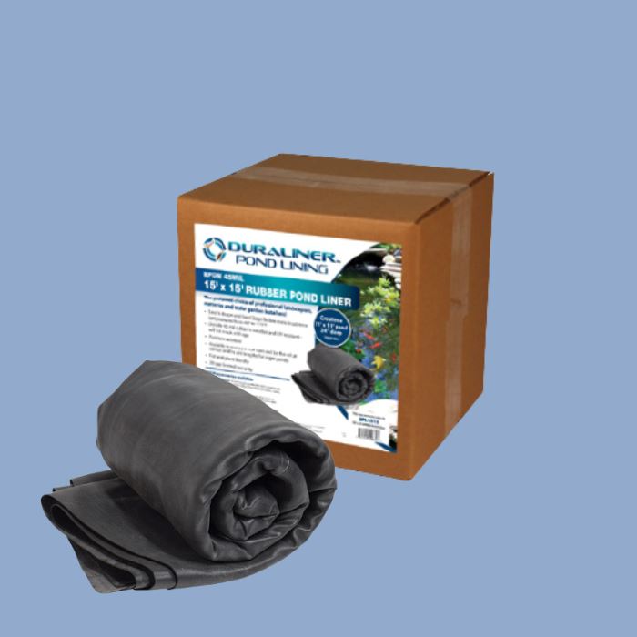 15' x 15' 45 mil EPDM Pond Liner - Heavy Duty Duraliner for Water Gardens, Koi Ponds & Landscaping Projects | UV Resistant & Fish Safe