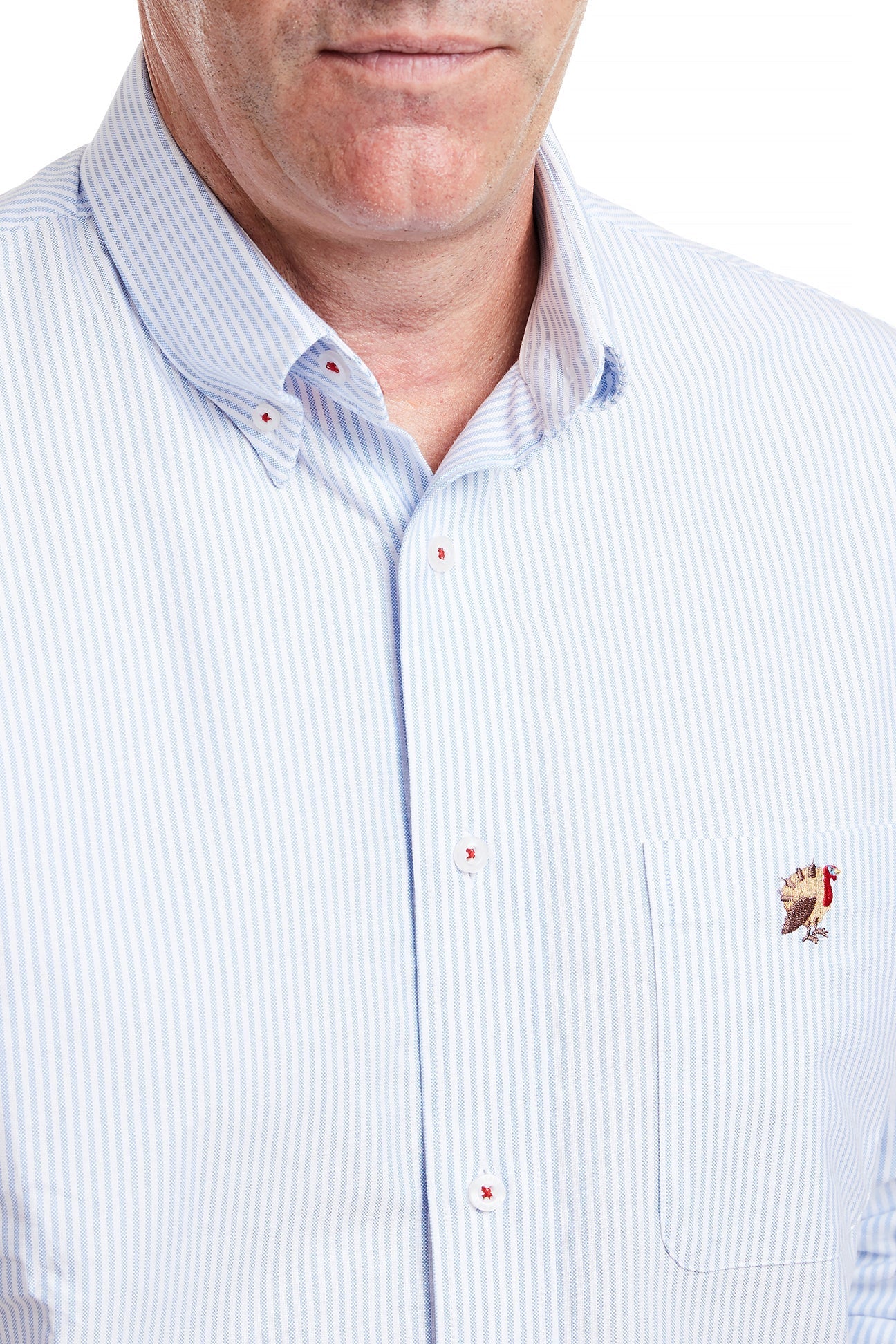 Men's Oxford Blue Stripe Chase Shirt - Classic Single Turkey Design for Business Casual & Office Wear