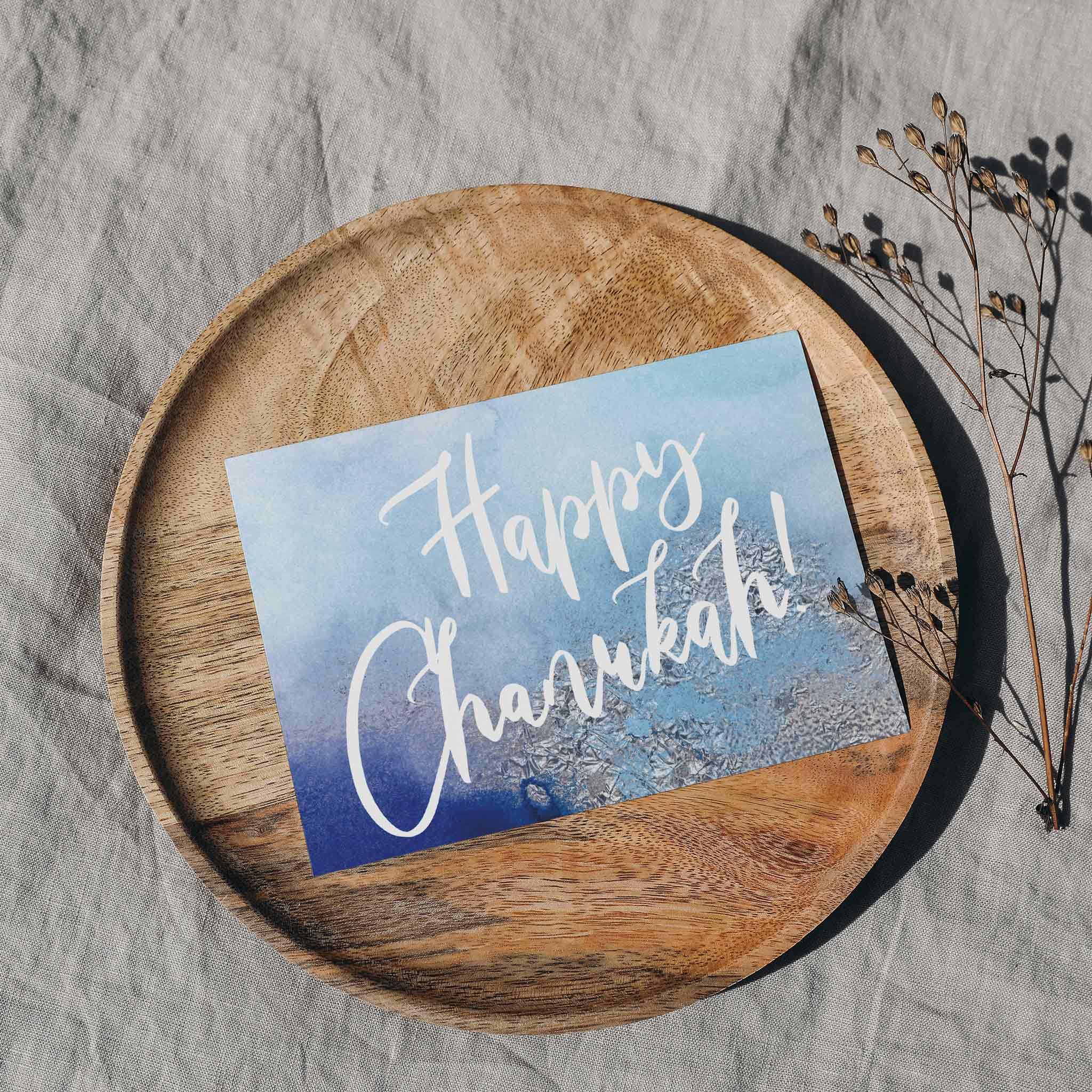 Happy Hanukkah Cards - 24 Pack Modern Blue Hanukkah Greeting Cards with Envelopes, Blank Inside for Personal Messages, Unique Jewish Holiday Stationery for Hanukkah, Chanukah, Festival of Lights - Perfect for Family Gatherings, Office Parties & Holiday Gift Exchanges