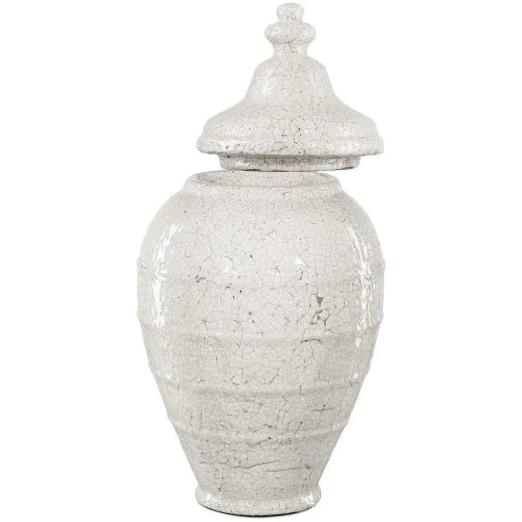 23.5 Inch White Terracotta Jar - Handcrafted Decorative Pot for Plants, Flowers & Home Decor | Perfect for Indoor & Outdoor Use, Garden, Patio, Living Room