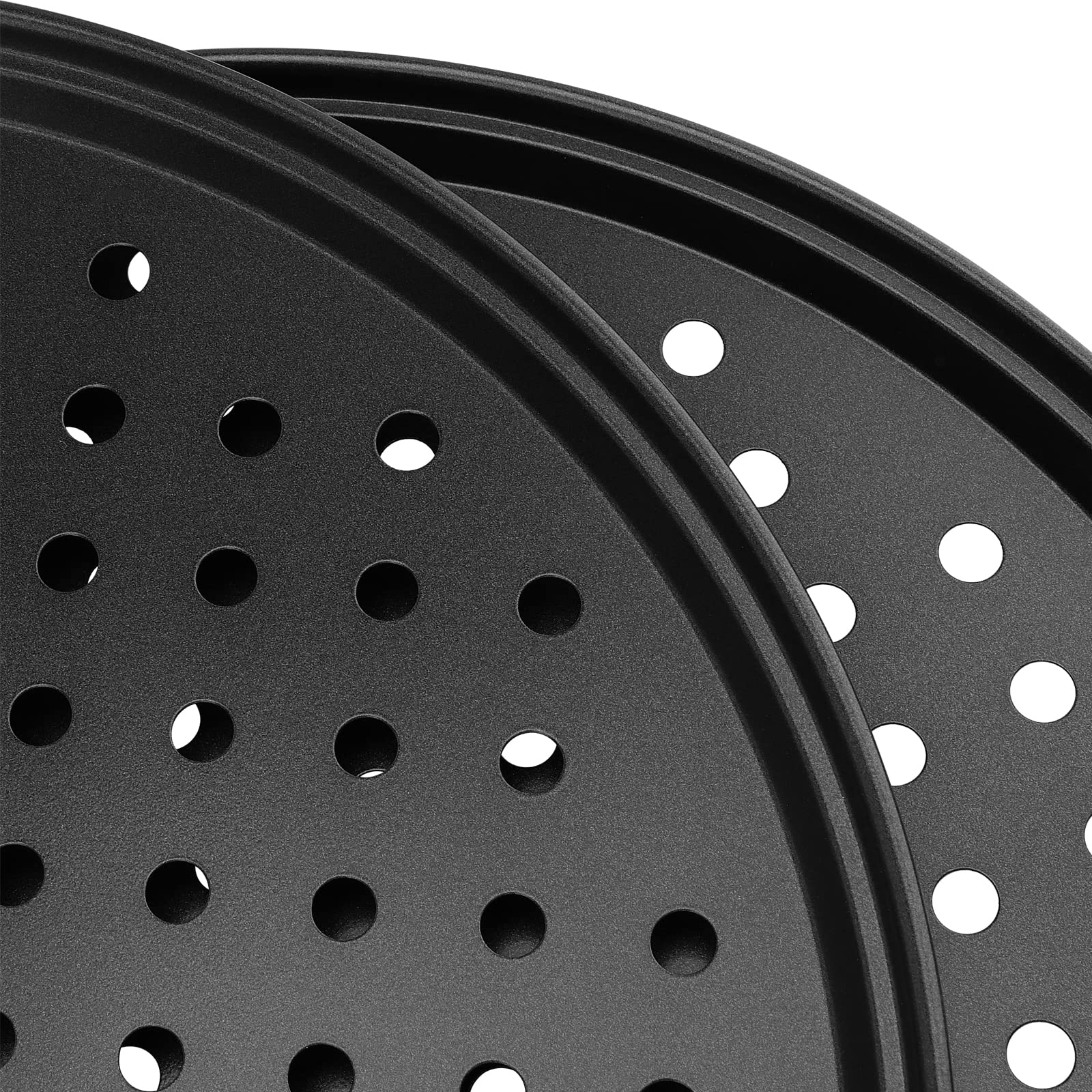 MANCHAP 4-Pack 12-Inch Round Perforated Pizza Baking Pans - Carbon Steel Non-Stick Pizza Crisper Trays for Oven, Home & Restaurant Use - Perfect for Crispy Crusts, Homemade Pizzas & Baking