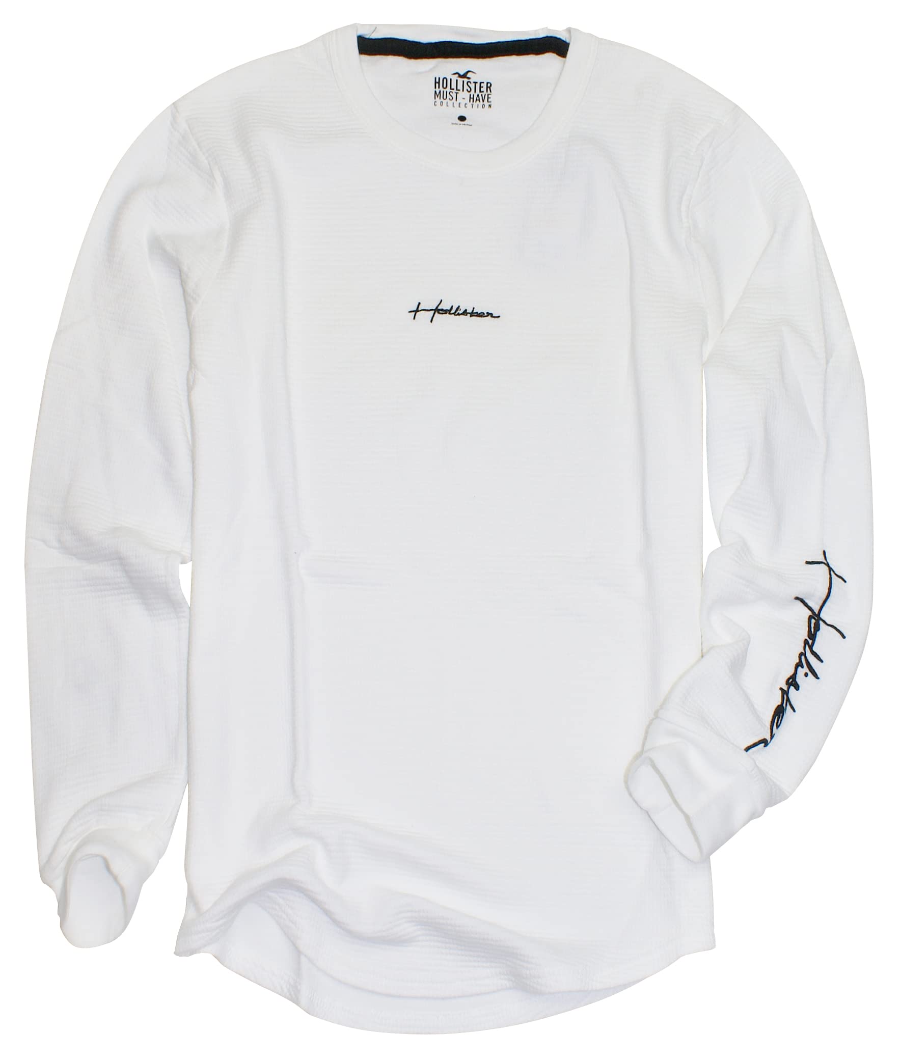 Hollister Men's Long Sleeve Cotton Thermal Waffle Graphic T-Shirt HO-14 | Casual Winter Warm Shirt for Men | Perfect for Layering, Outdoor Activities & Everyday Wear