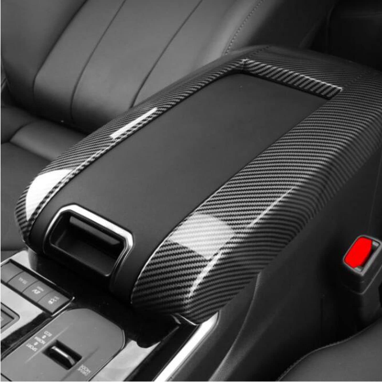 Premium Carbon Fiber Armrest Box Cover for Toyota Highlander 2020-2022 - Durable Interior Car Center Console Protector | Upgrade Your Vehicle's Style & Comfort for Daily Commutes & Road Trips