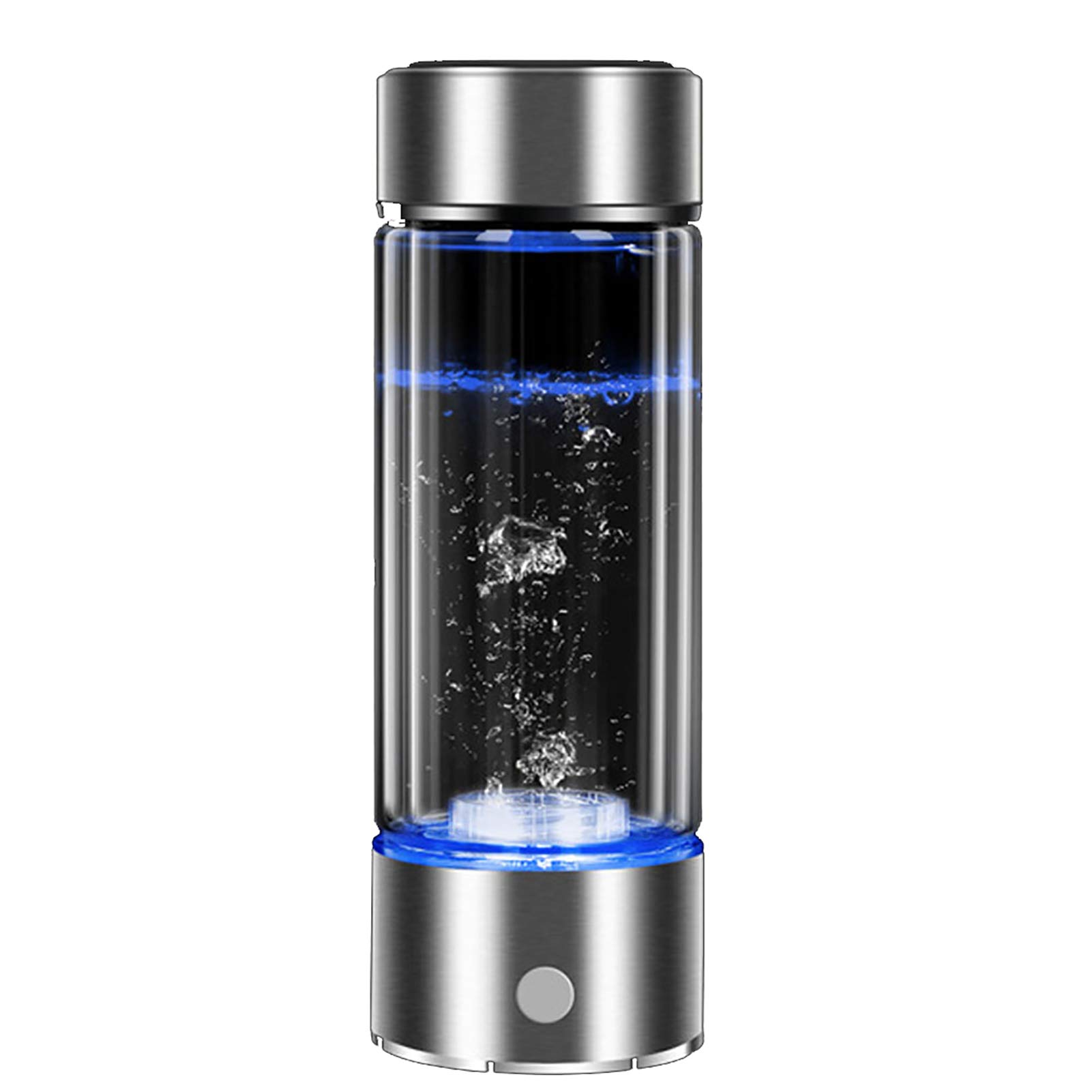 Portable Hydrogen Water Bottle Generator with SPE PEM Technology - 1300-1600 PPB Hydrogen Rich Water Maker, Includes Glass Bottle & Inhaler Adapter - Perfect for Home, Office, Travel & Wellness Routines