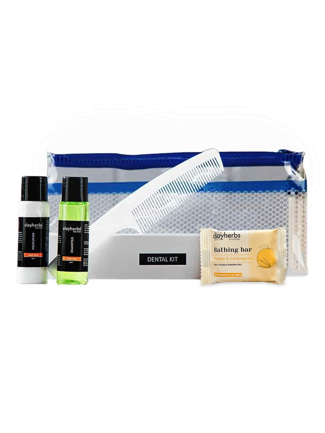 Clayherbs 50-Pack Premium Hotel Toiletries Set | Travel-Sized Shampoo, Conditioner, Soap & Lotion Kit | Bulk Guest House & Hospital Amenities | Wedding Guest Welcome Bags | 9