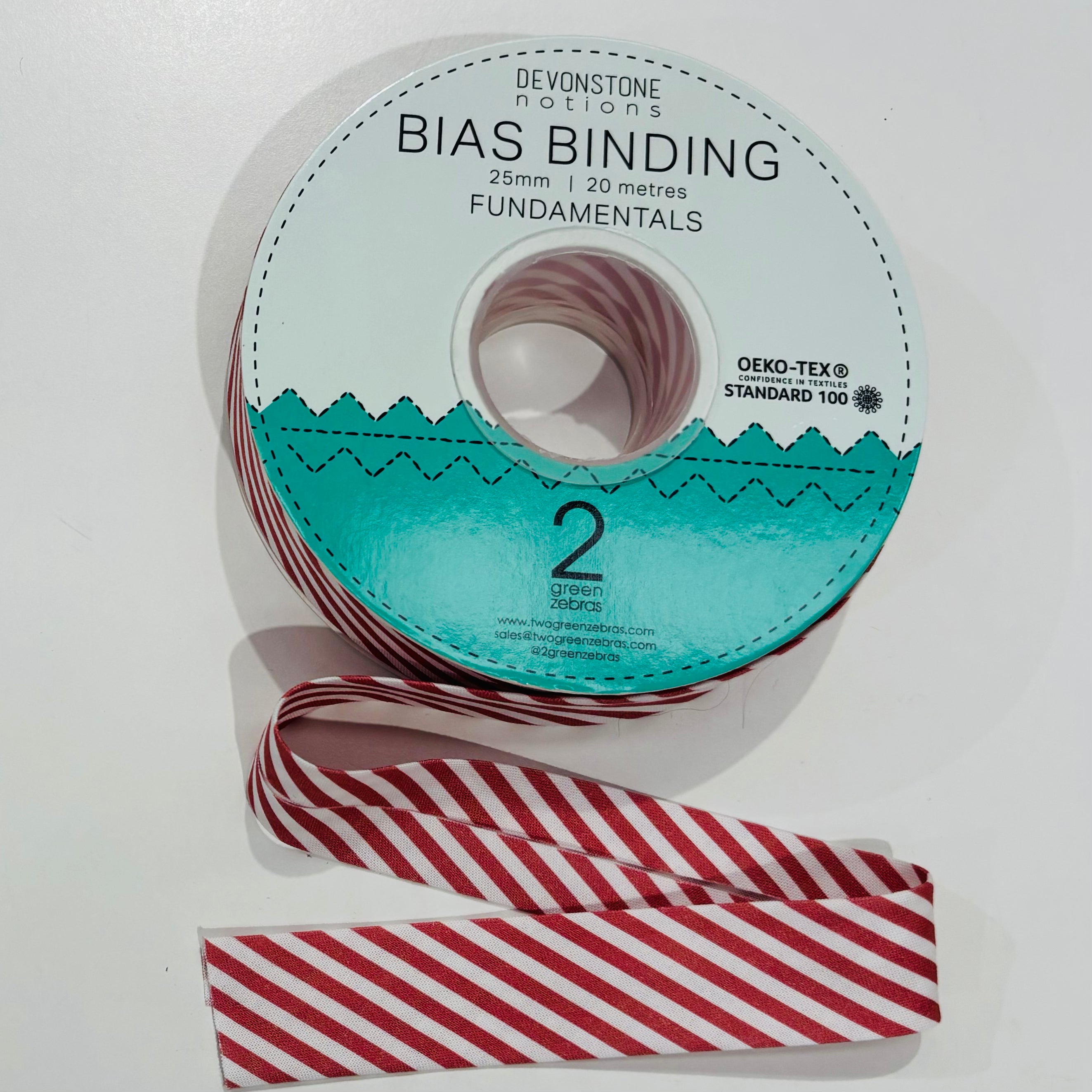 Antique Red 1/8 Stripe Bias Binding Tape - 25mm/1 Inch Wide Double Fold Bias Tape for Sewing, Quilting, and DIY Crafts - Perfect for Garment Edges, Scrapbooking, and Home Decor Projects