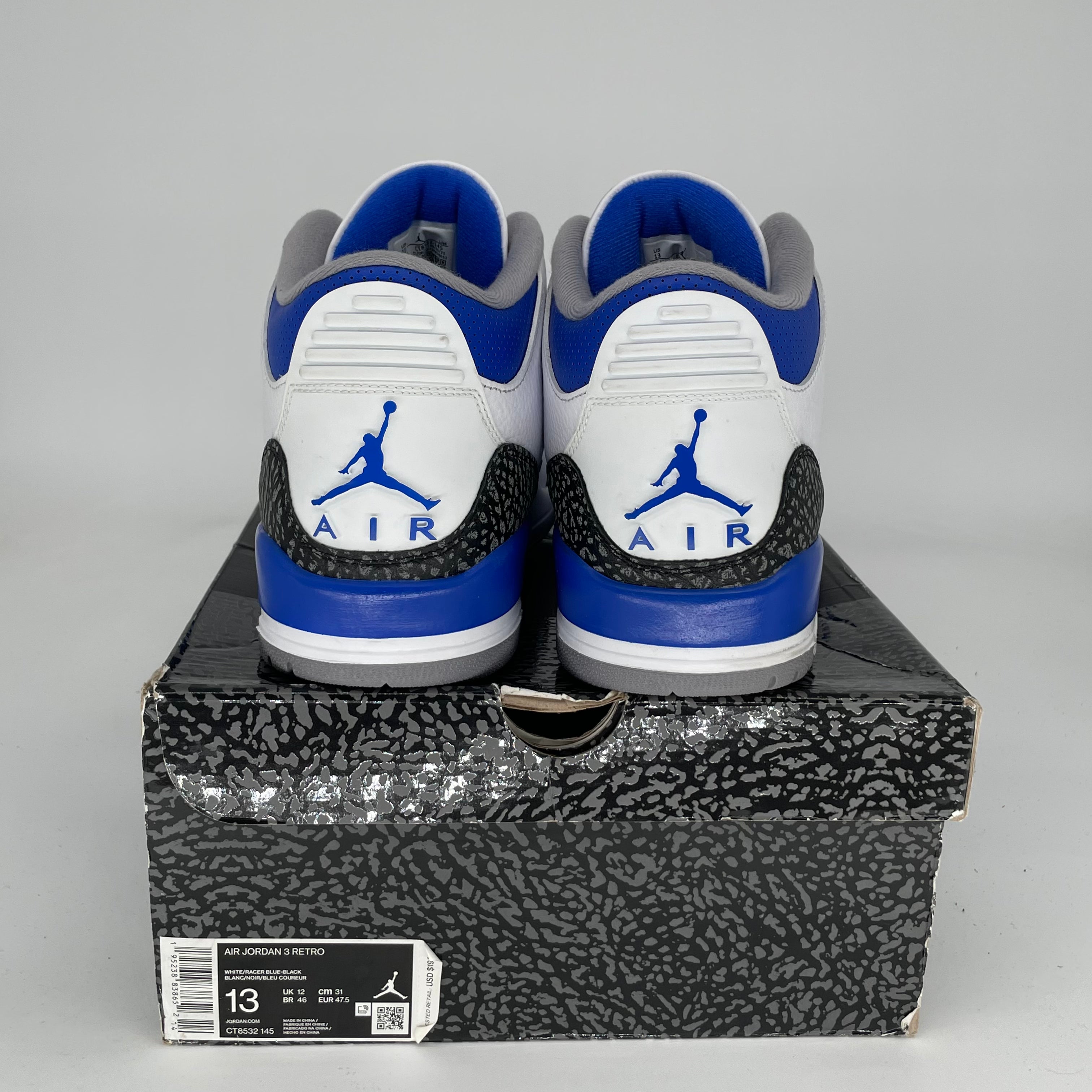 AIR JORDAN 3 RACER BLUE Men's Basketball Shoes Size 13 - Retro Style Sneakers CT8532-145 | Perfect for Streetwear, Gym & Casual Outfits