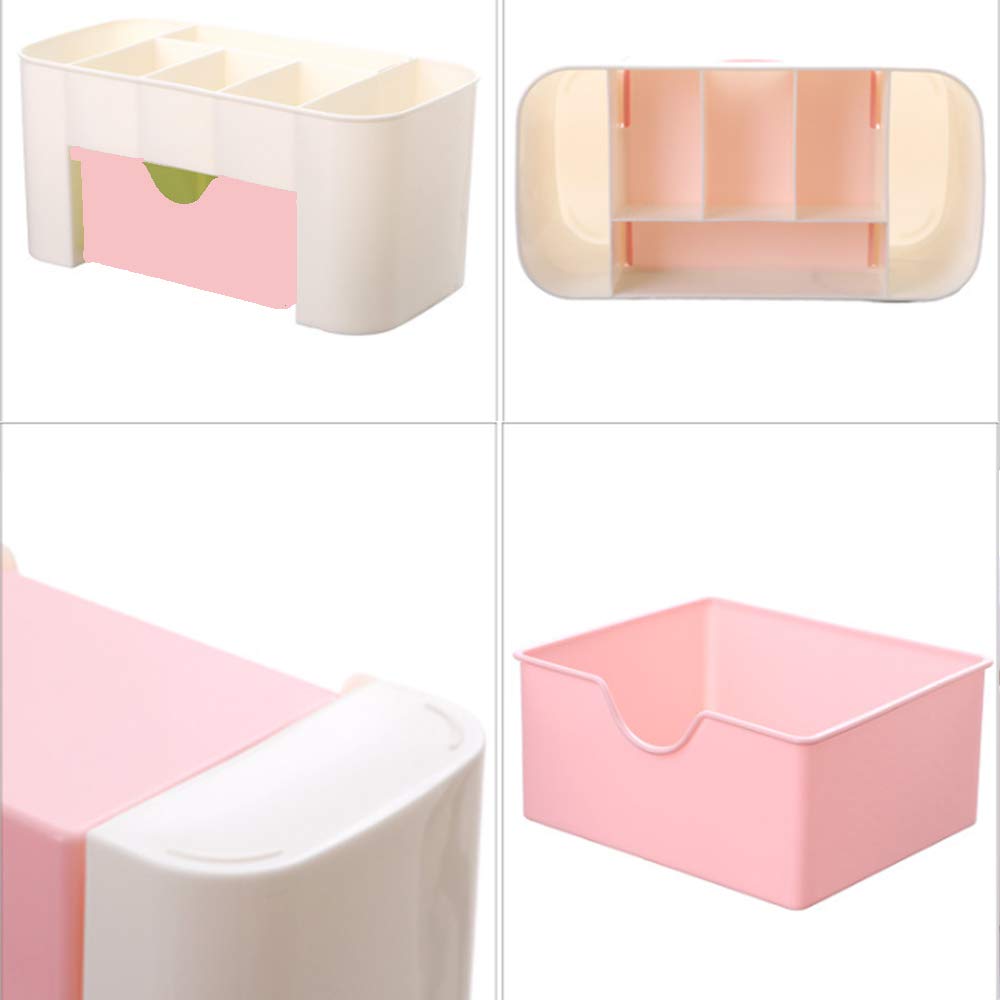 White Plastic Makeup Storage Box with Drawers - Multifunctional Cosmetic Organizer for Bathroom, Vanity & Travel - Holds Cosmetics, Skincare, Accessories & Beauty Essentials