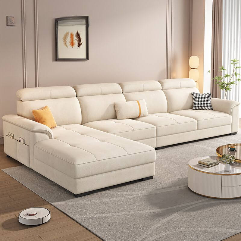L-Shaped Sectional Sofa with Left Chaise & Button Tufted Design - Modern Living Room Furniture for Small Spaces & Apartments