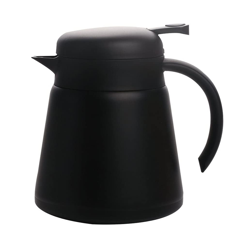 Premium Stainless Steel Vacuum Insulated Thermos Flask - 800ml European Style Thermal Coffee Water Bottle for Office, Travel & Outdoor - Black